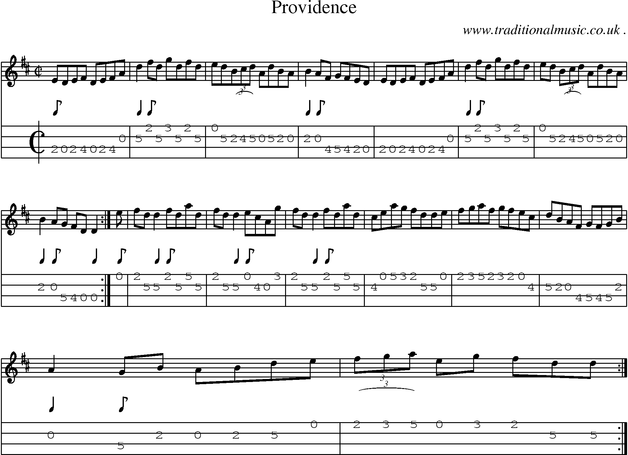 Sheet-Music and Mandolin Tabs for Providence