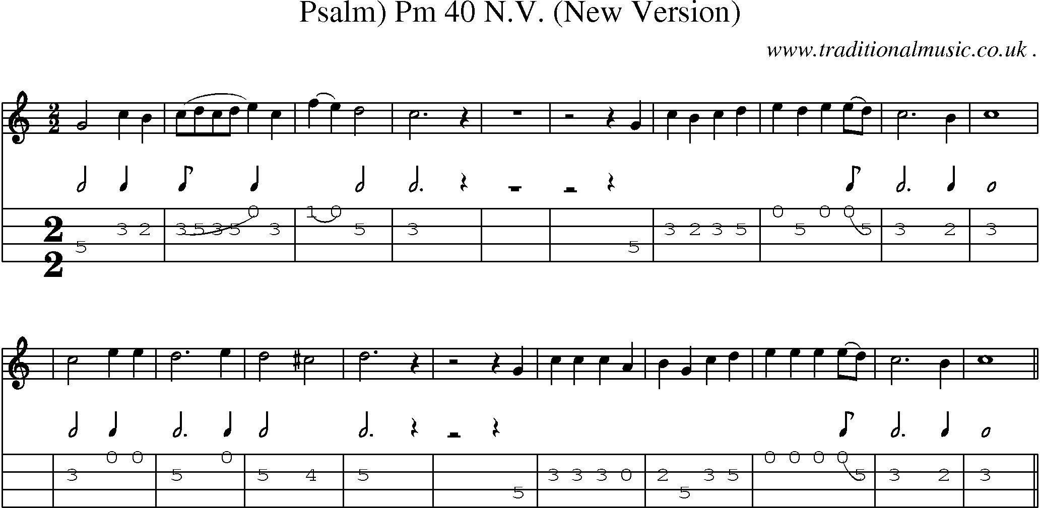 Sheet-Music and Mandolin Tabs for Psalm) Pm 40 Nv (new Version)