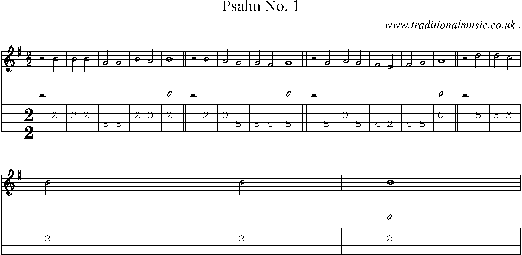 Sheet-Music and Mandolin Tabs for Psalm No 1