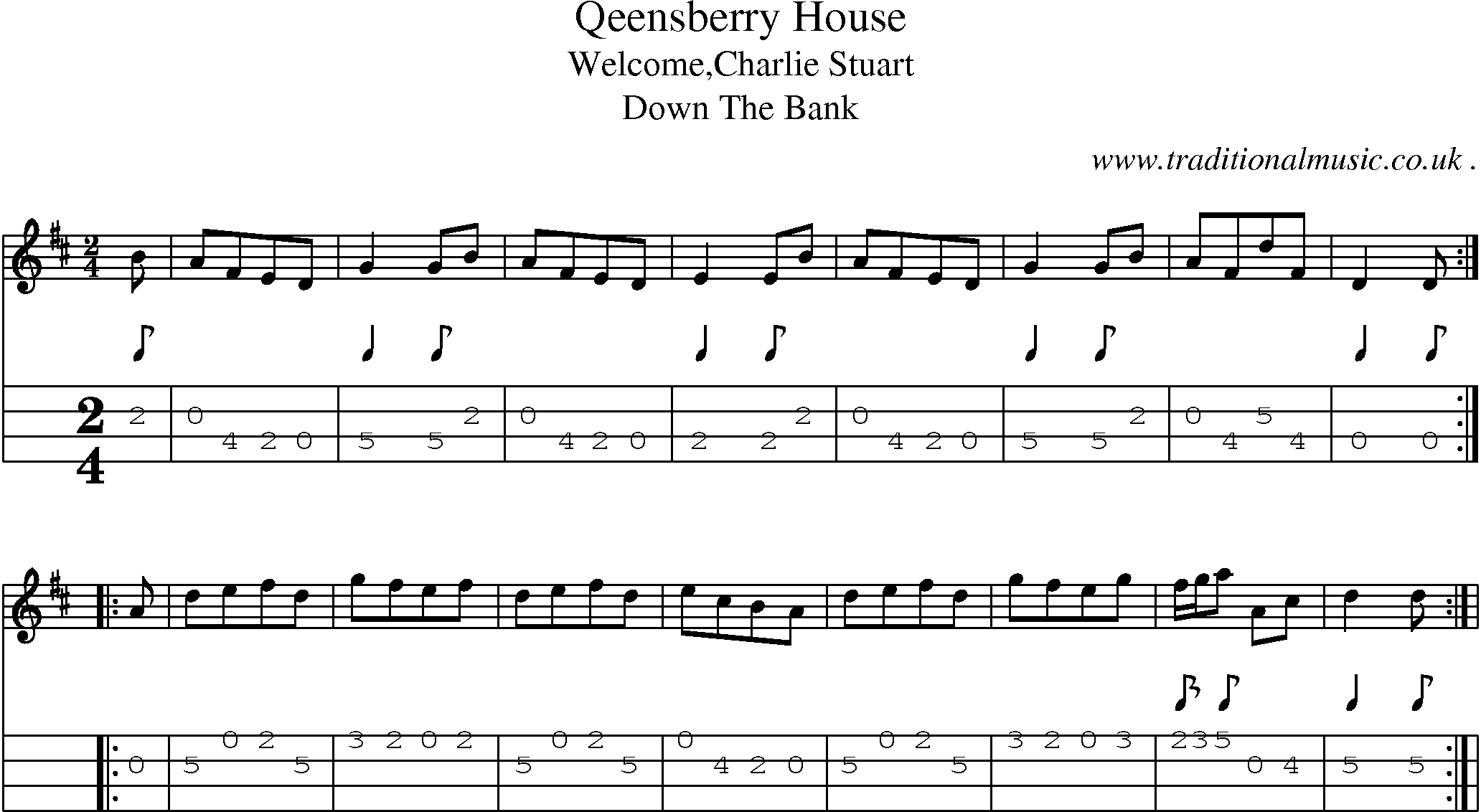 Sheet-Music and Mandolin Tabs for Qeensberry House