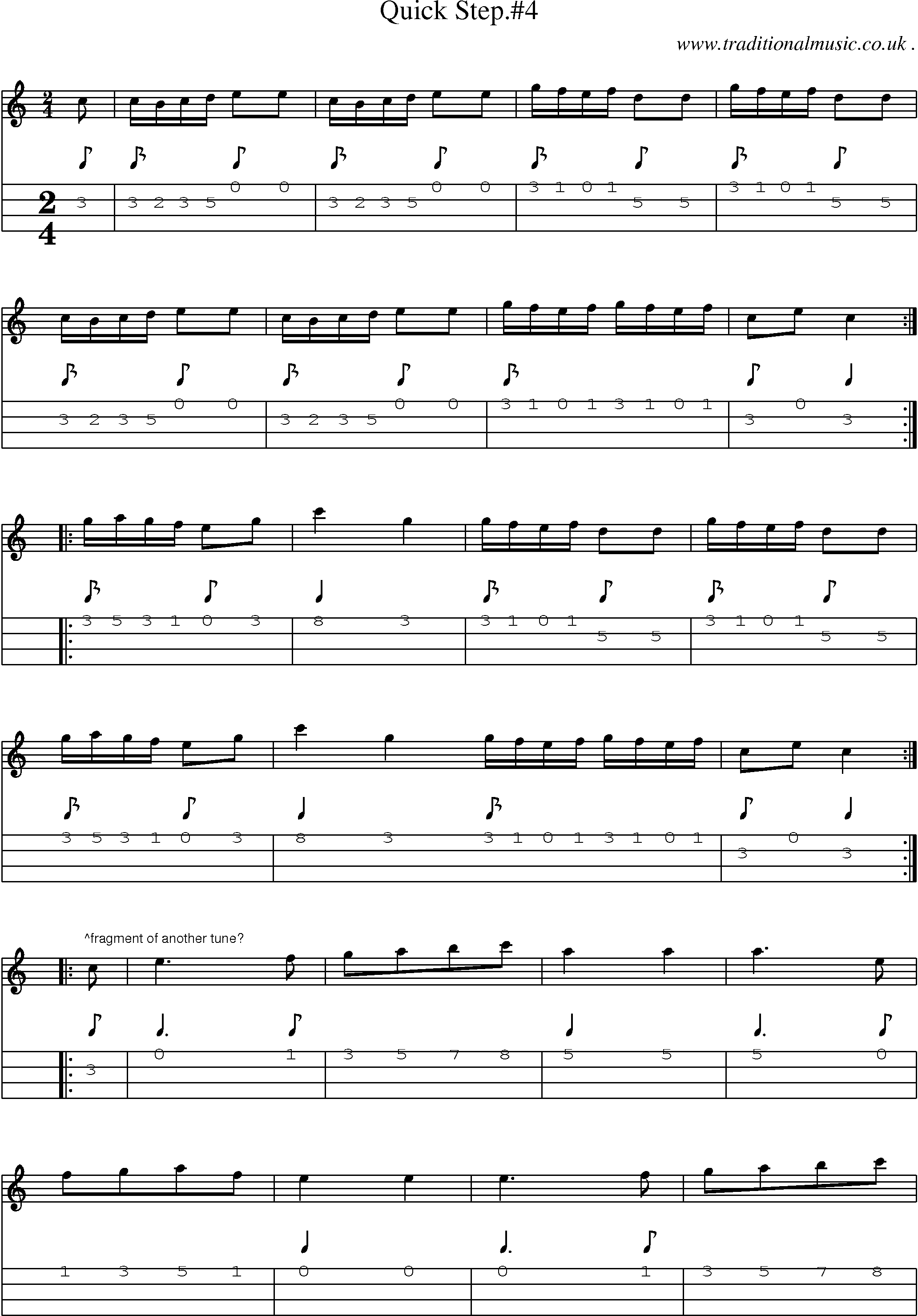 Sheet-Music and Mandolin Tabs for Quick Step4