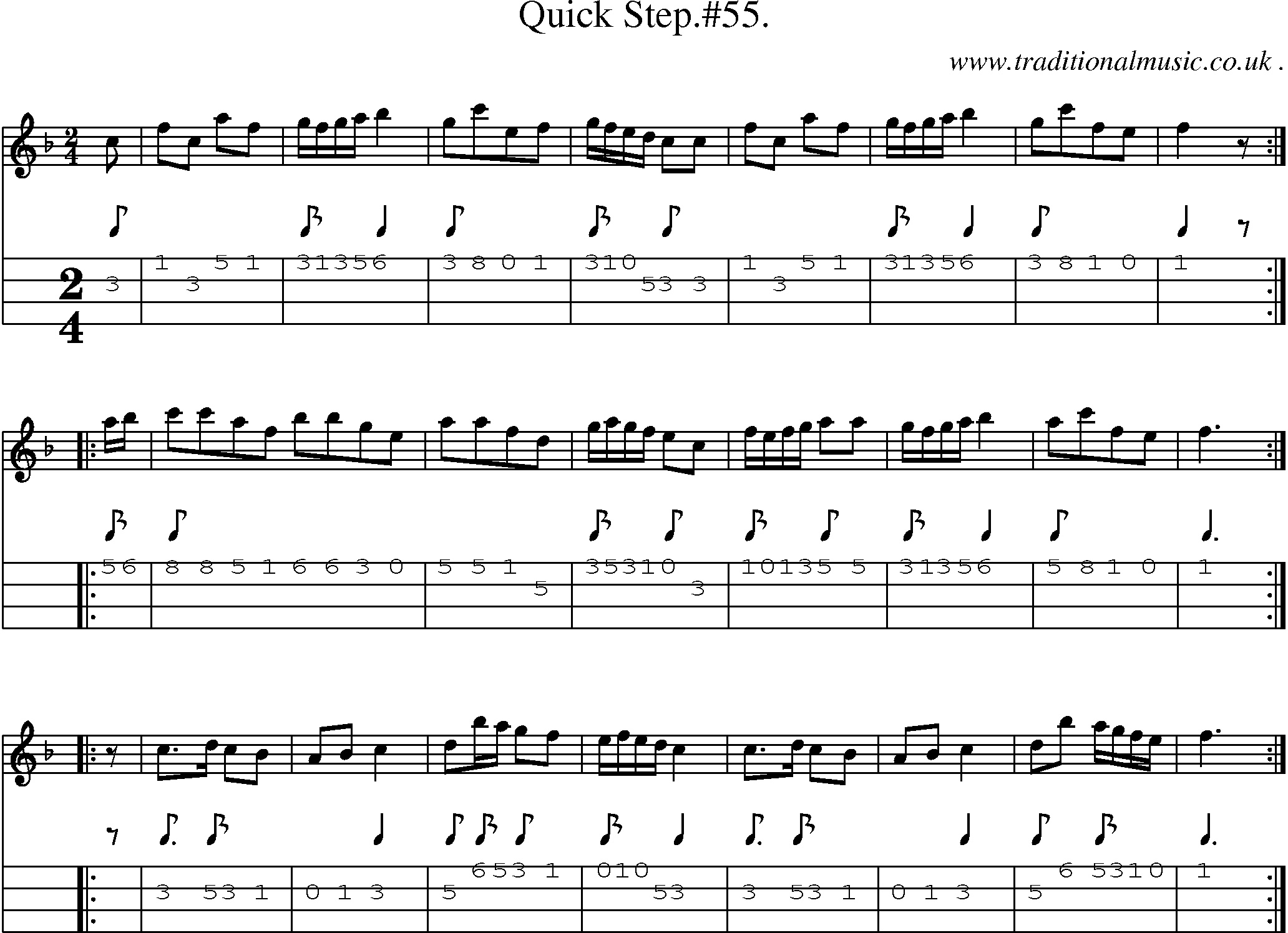 Sheet-Music and Mandolin Tabs for Quick Step55