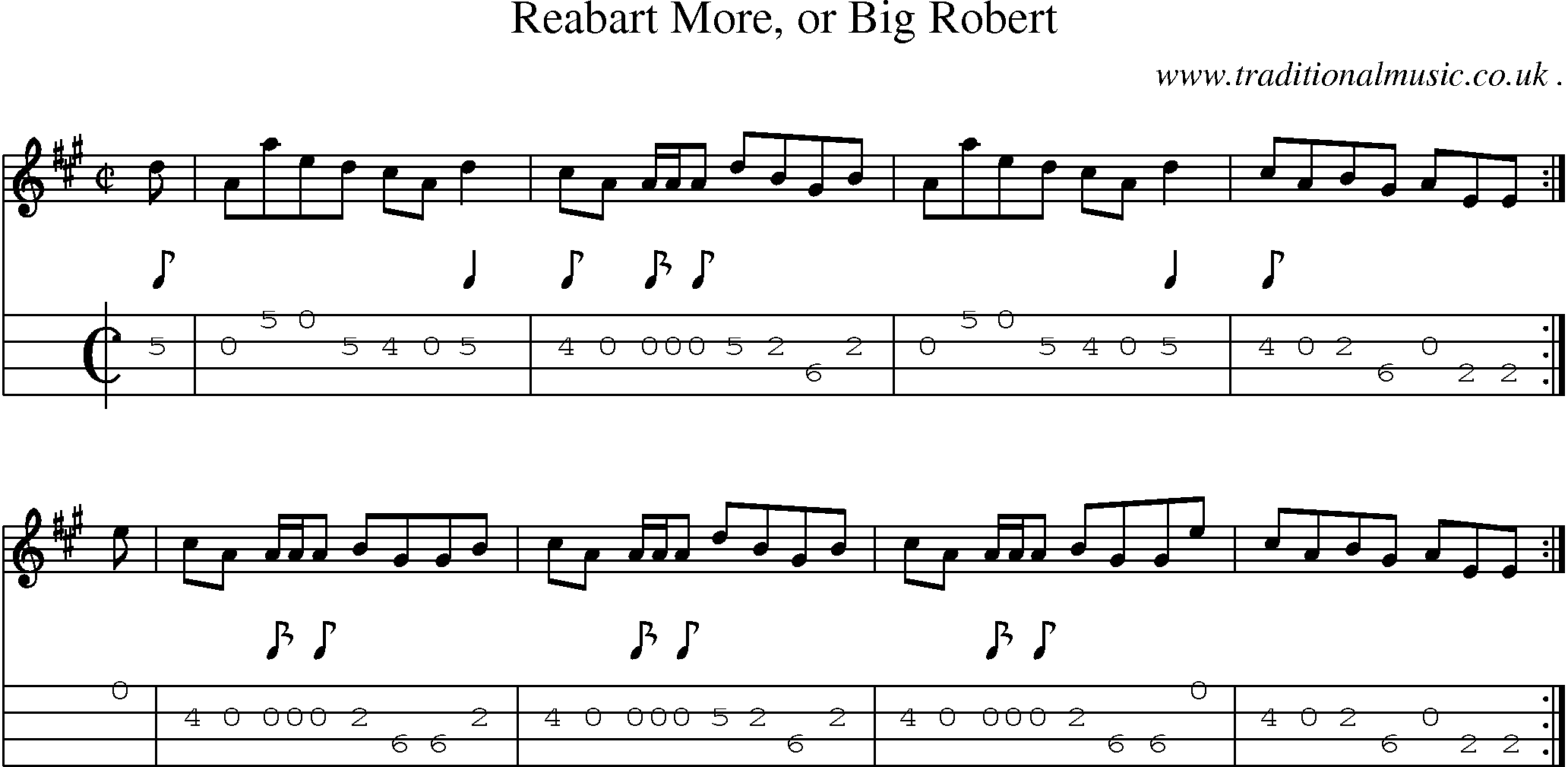 Sheet-Music and Mandolin Tabs for Reabart More Or Big Robert