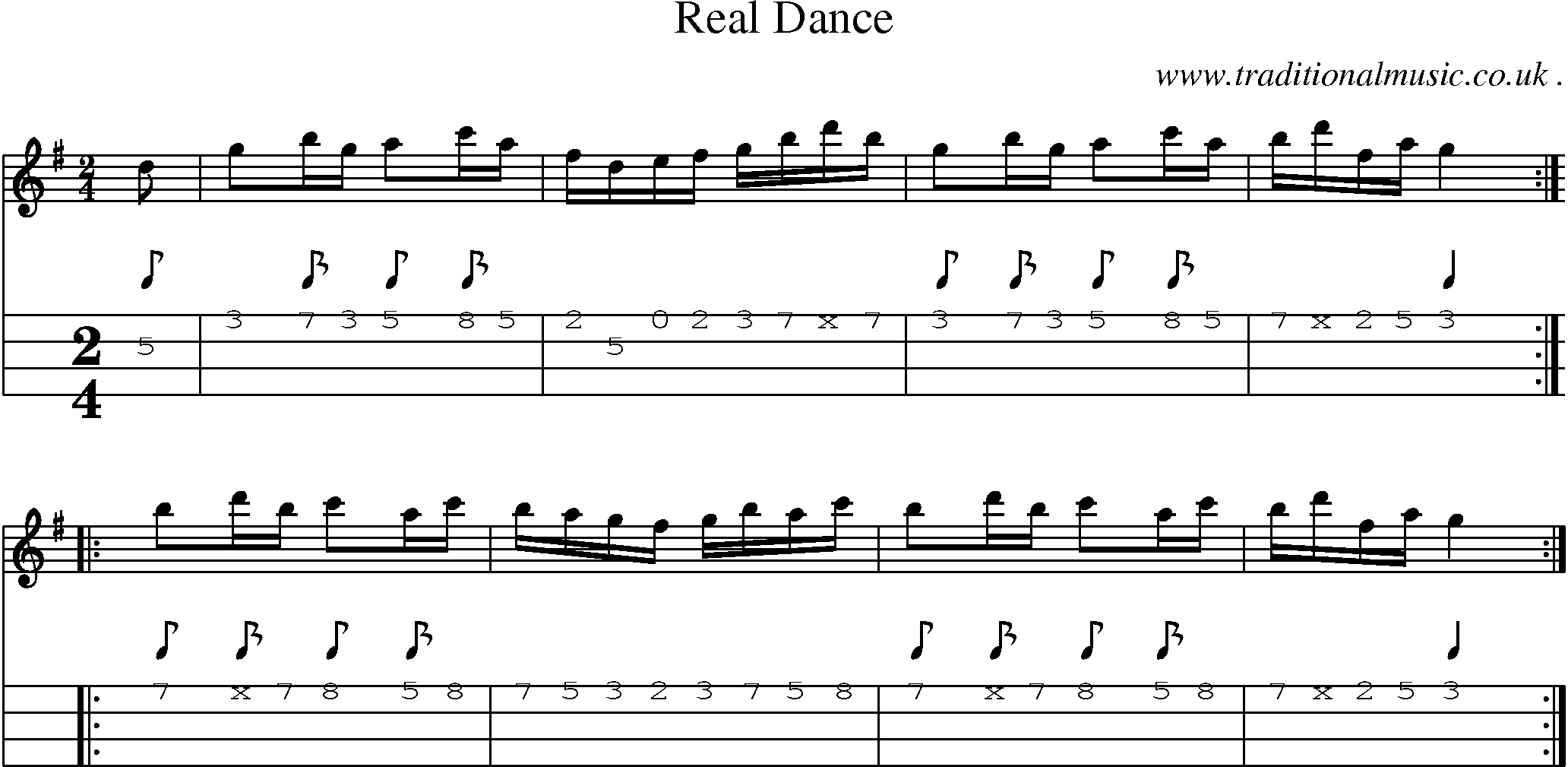 Sheet-Music and Mandolin Tabs for Real Dance