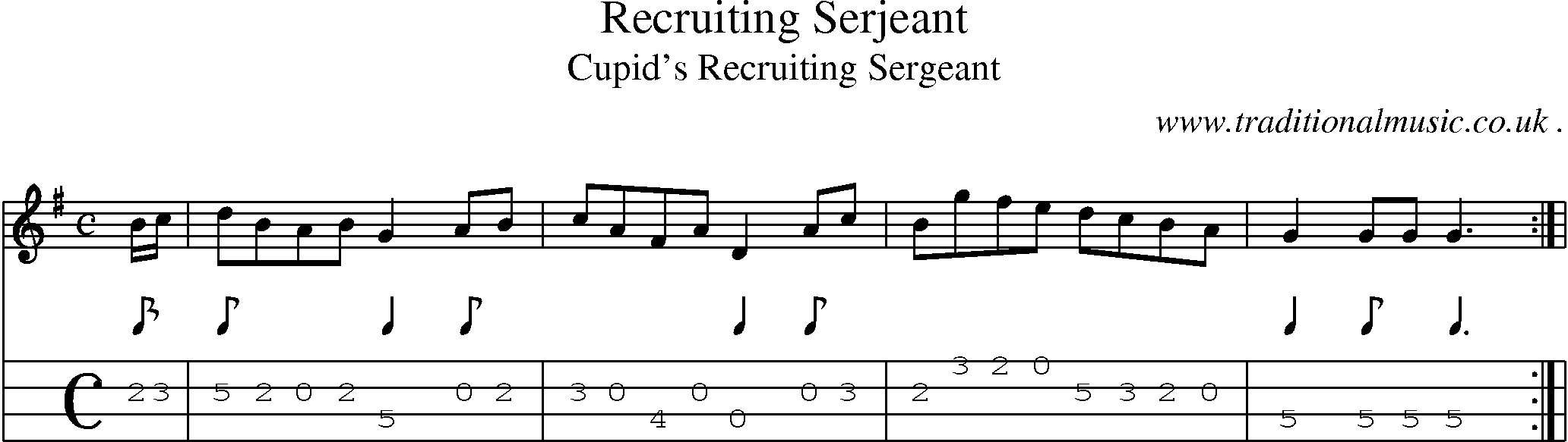 Sheet-Music and Mandolin Tabs for Recruiting Serjeant