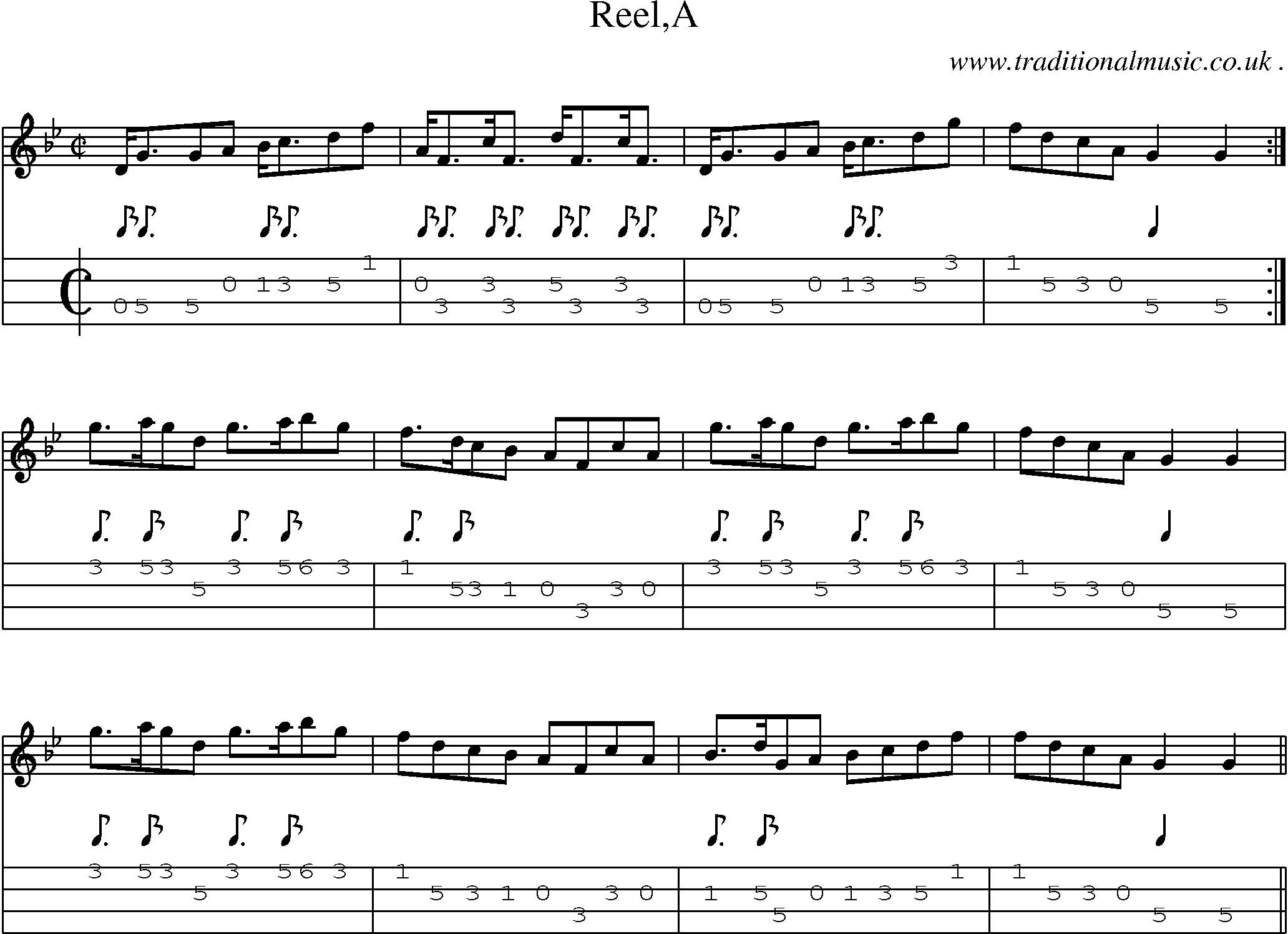 Sheet-Music and Mandolin Tabs for Reela