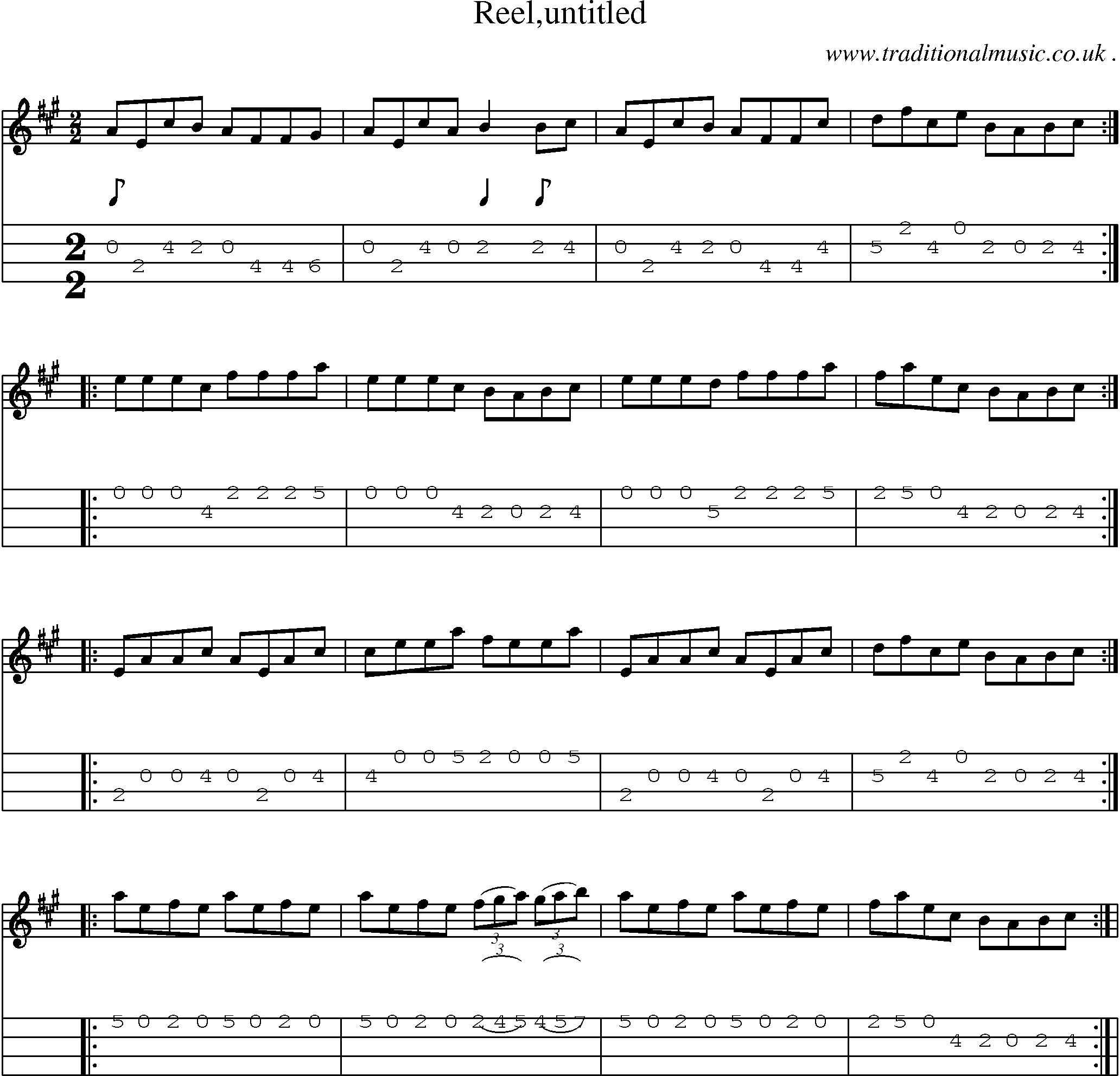 Sheet-Music and Mandolin Tabs for Reeluntitled