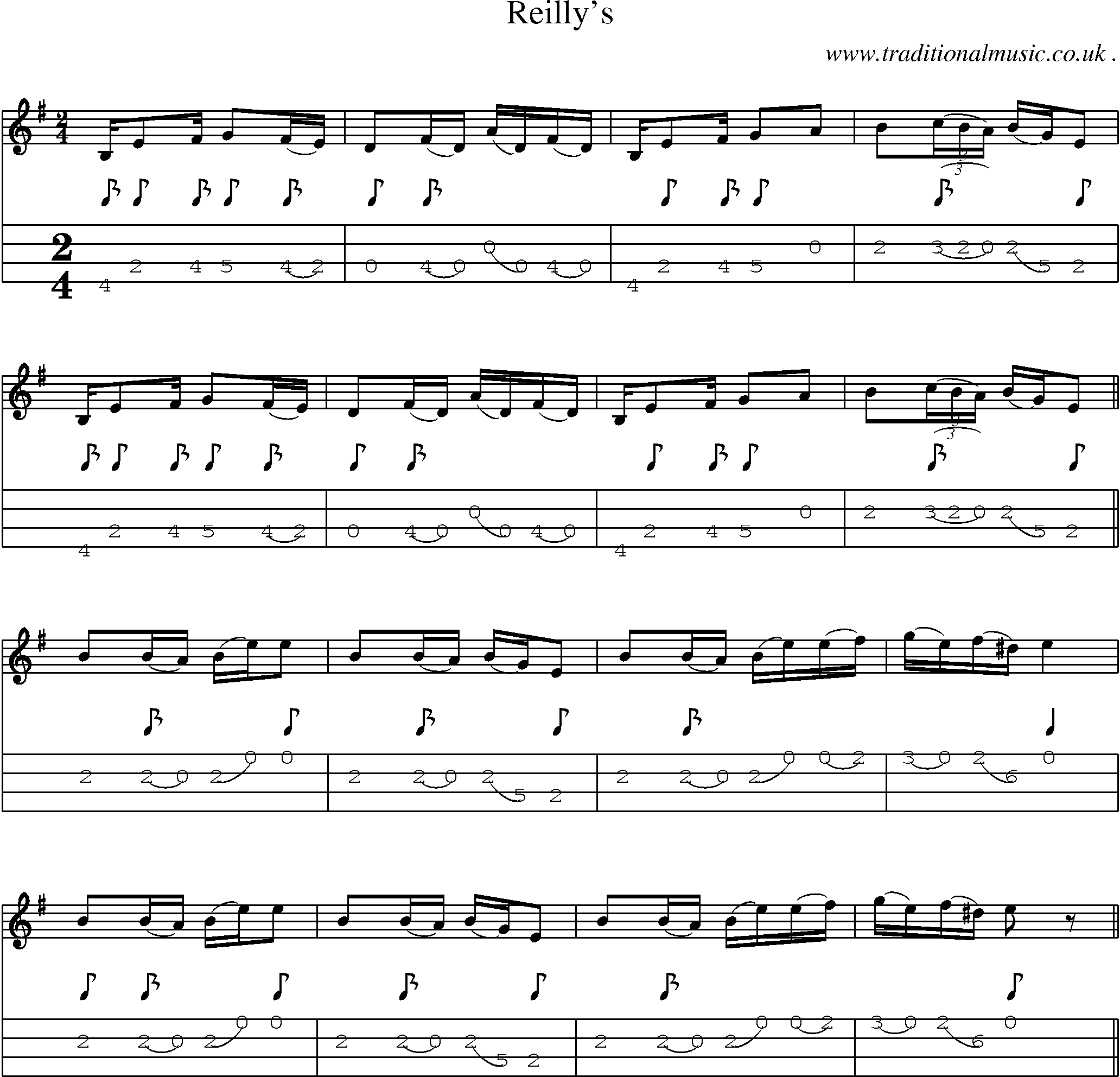 Sheet-Music and Mandolin Tabs for Reillys