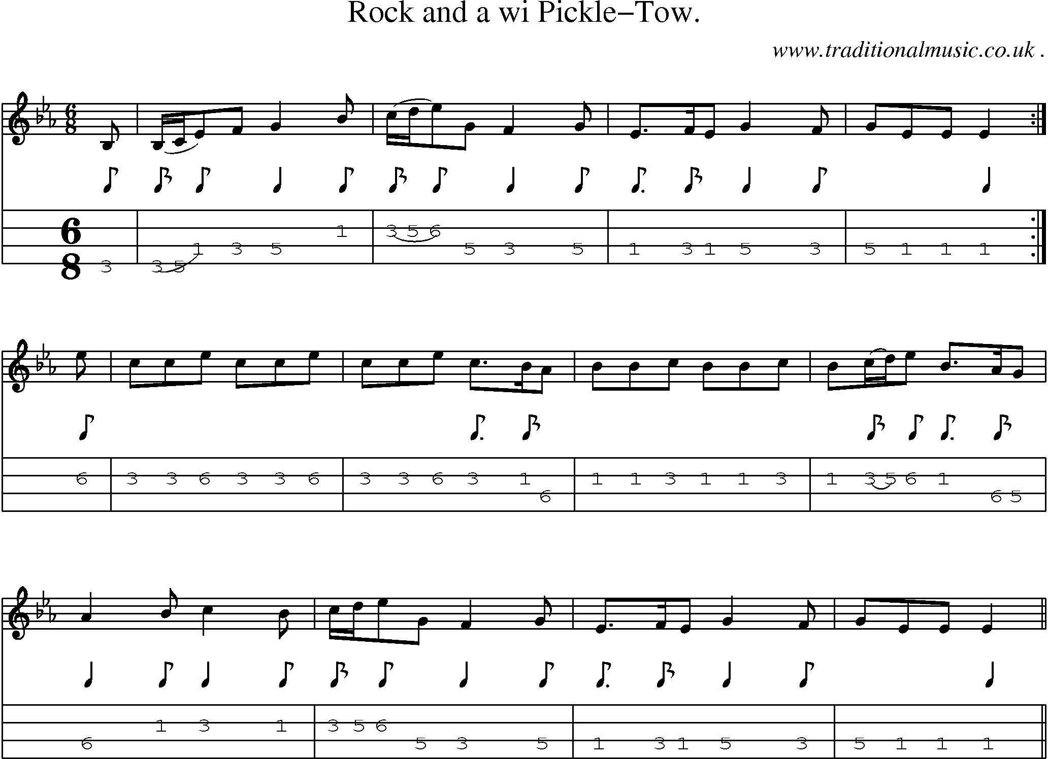 Sheet-Music and Mandolin Tabs for Rock And A Wi Pickle-tow