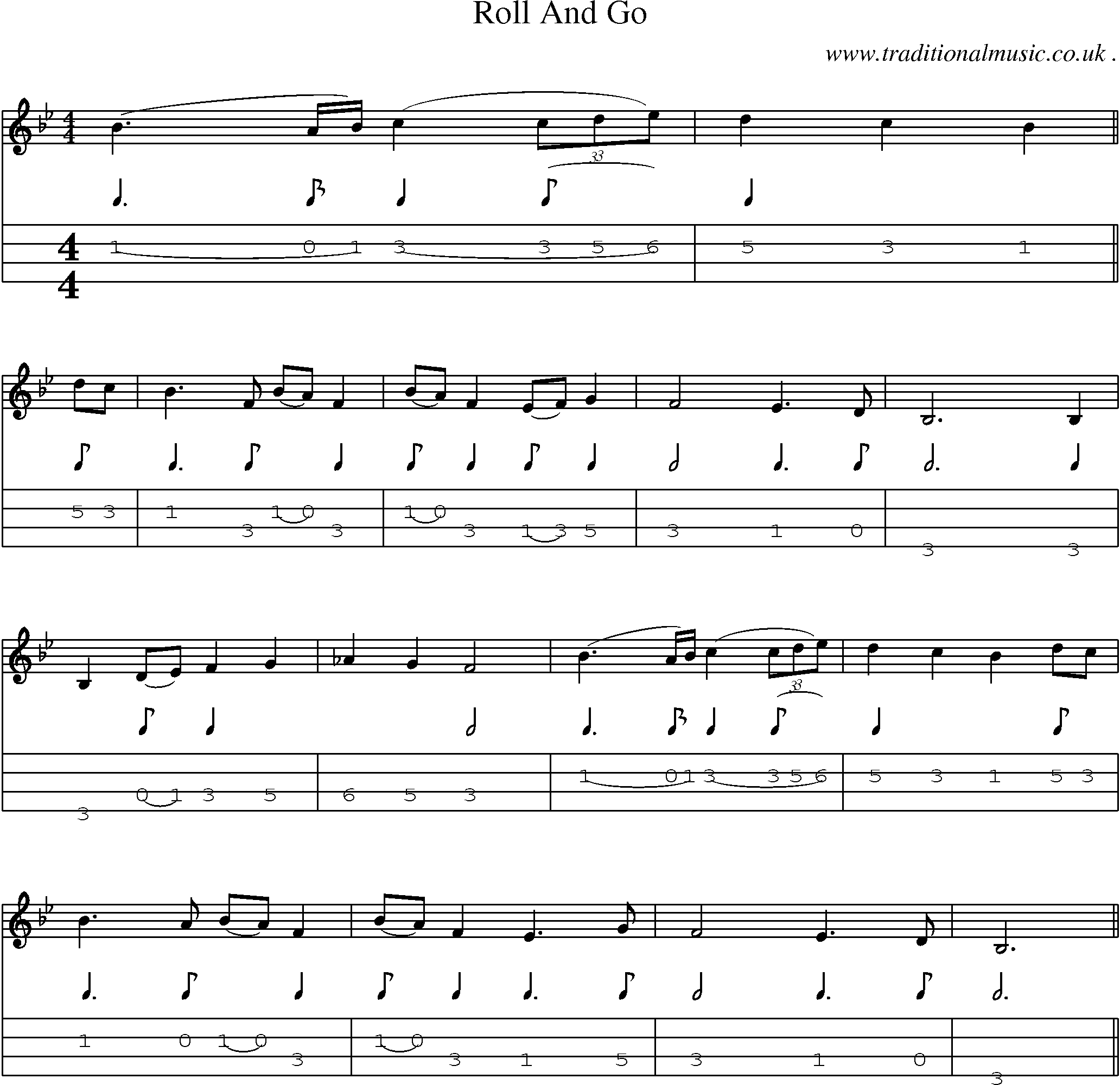 Sheet-Music and Mandolin Tabs for Roll And Go