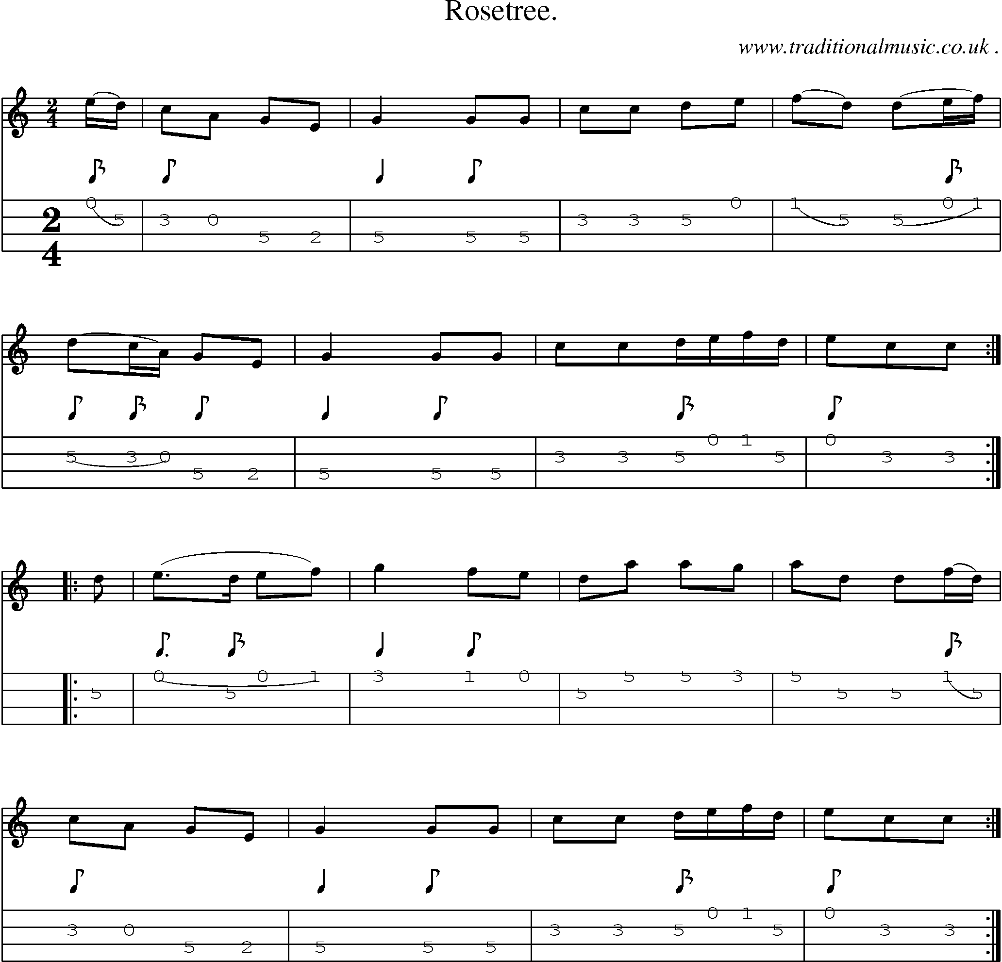 Sheet-Music and Mandolin Tabs for Rosetree