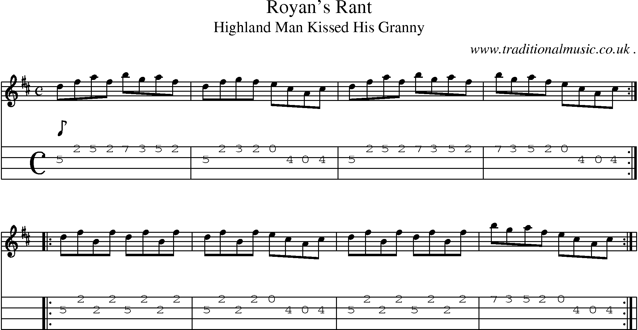Sheet-Music and Mandolin Tabs for Royans Rant