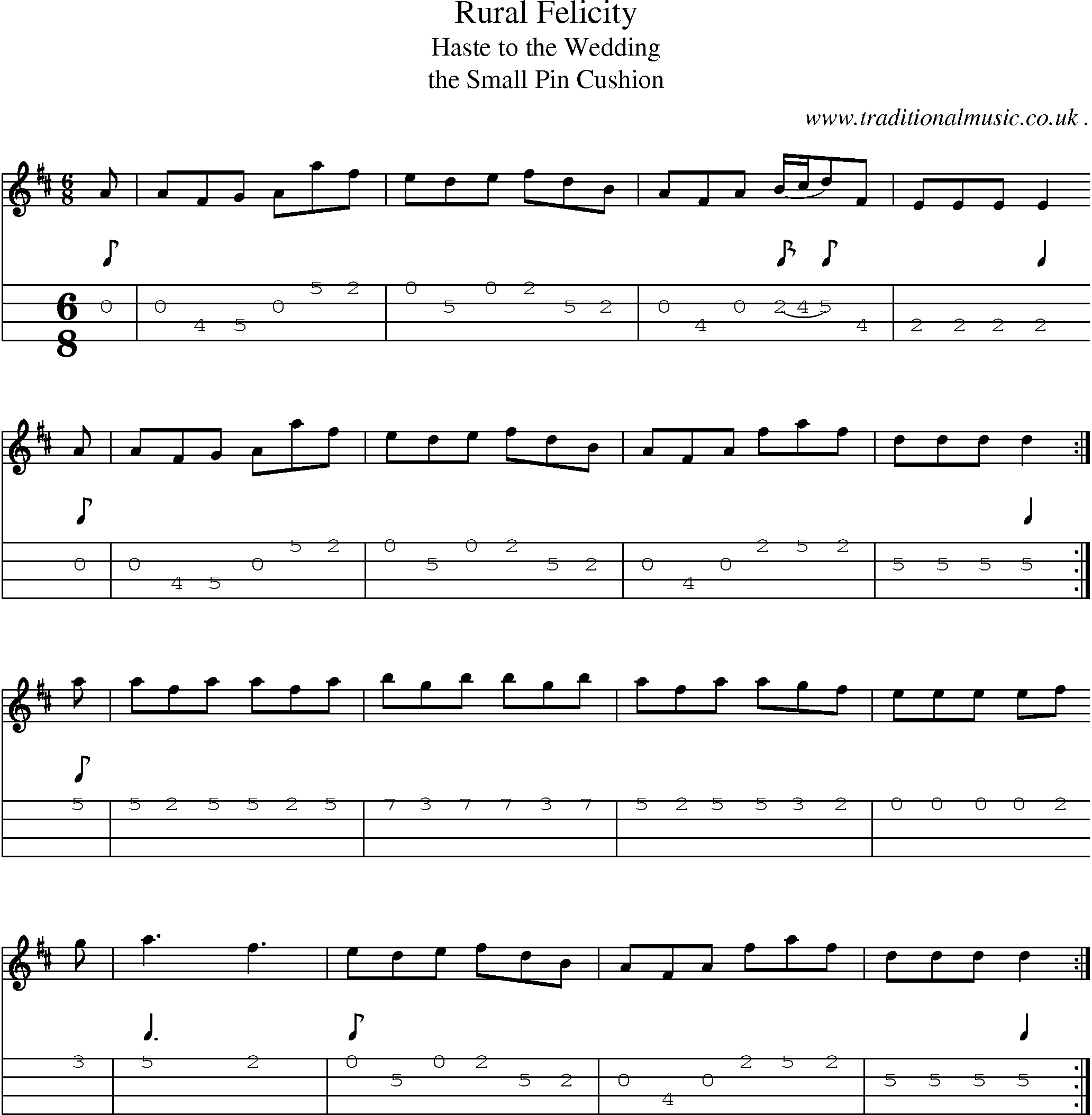 Sheet-Music and Mandolin Tabs for Rural Felicity