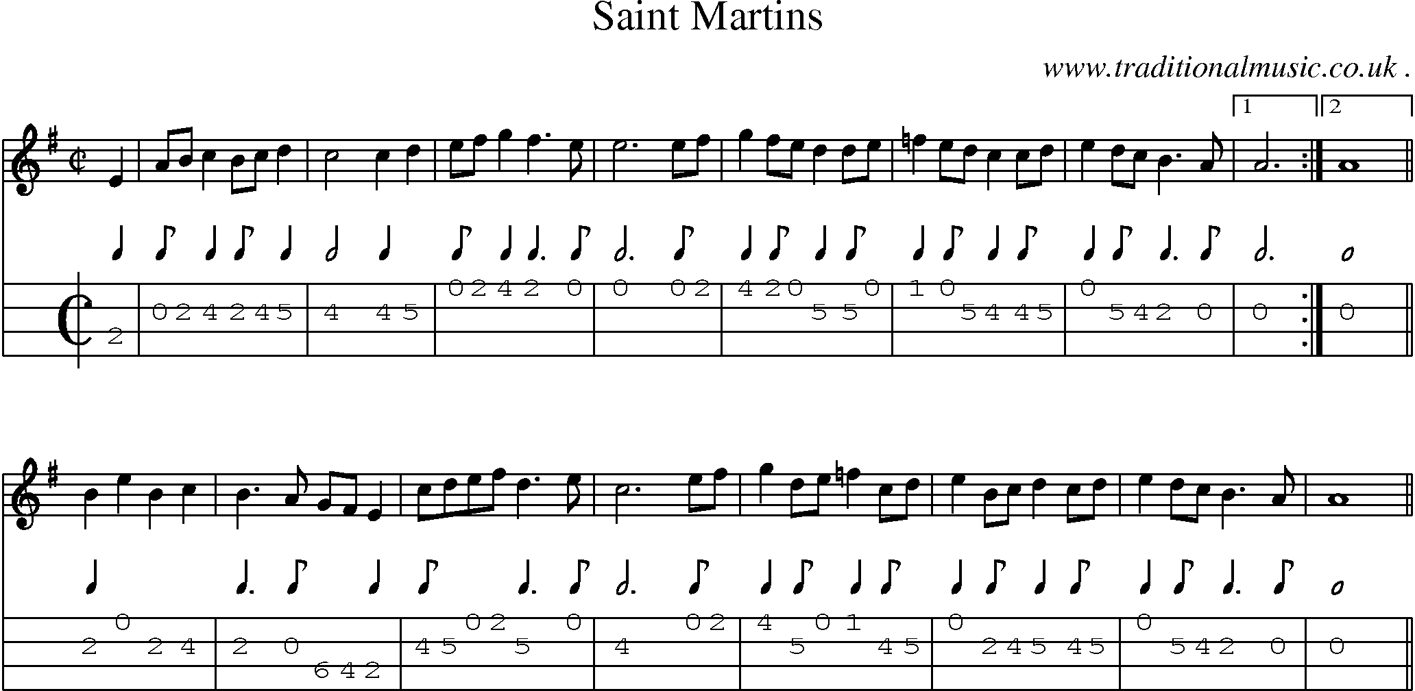Sheet-Music and Mandolin Tabs for Saint Martins