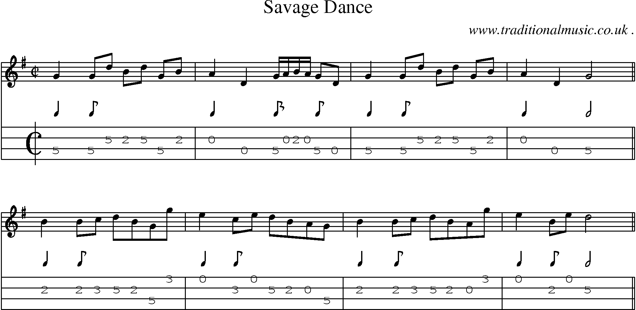 Sheet-Music and Mandolin Tabs for Savage Dance