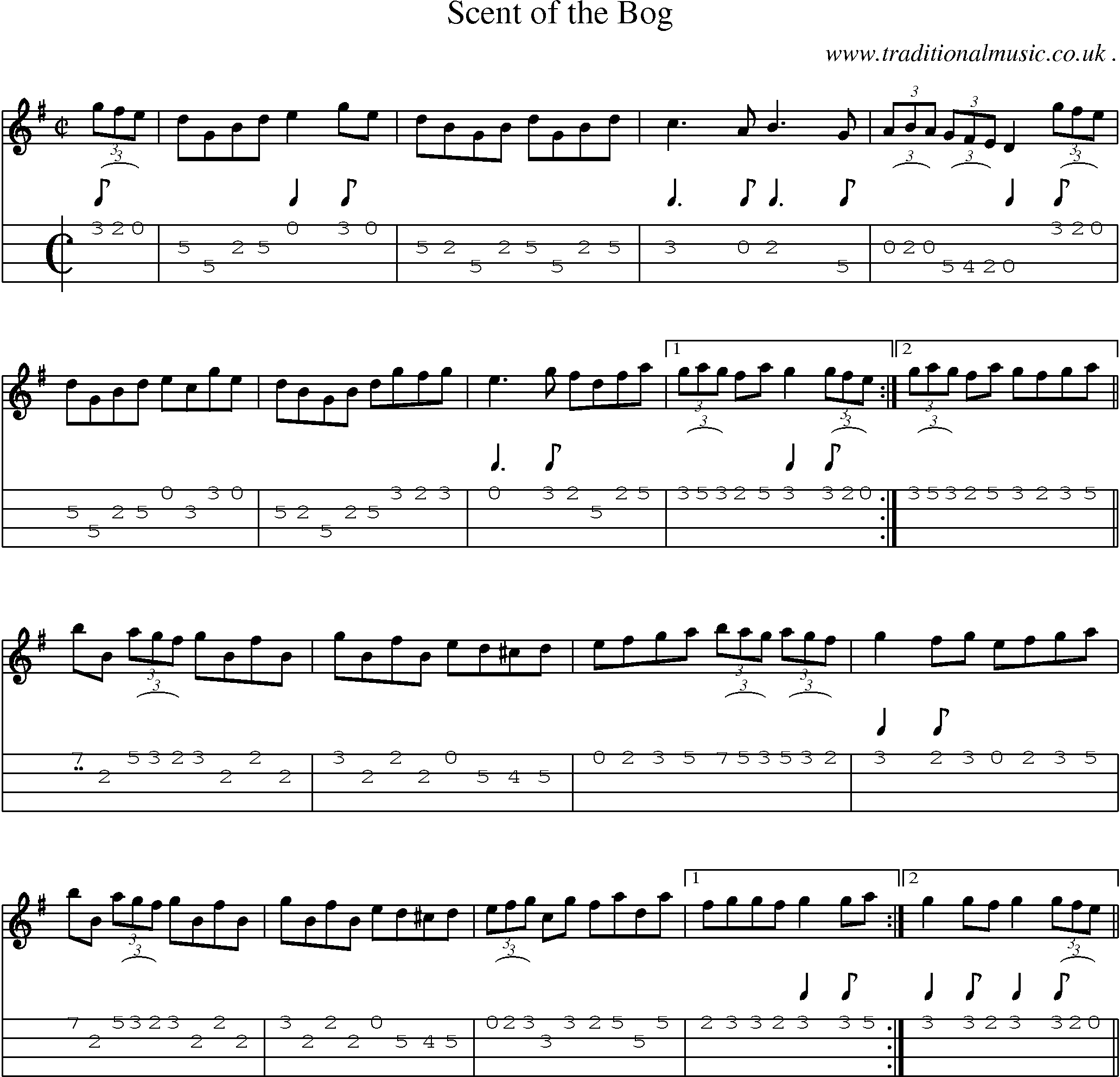 Sheet-Music and Mandolin Tabs for Scent Of The Bog