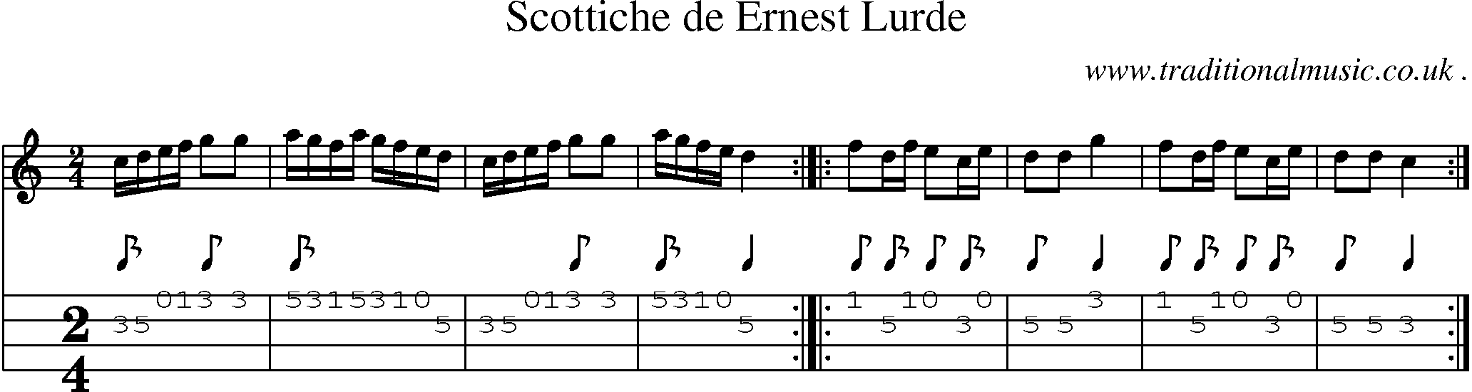 Sheet-Music and Mandolin Tabs for Scottiche De Ernest Lurde