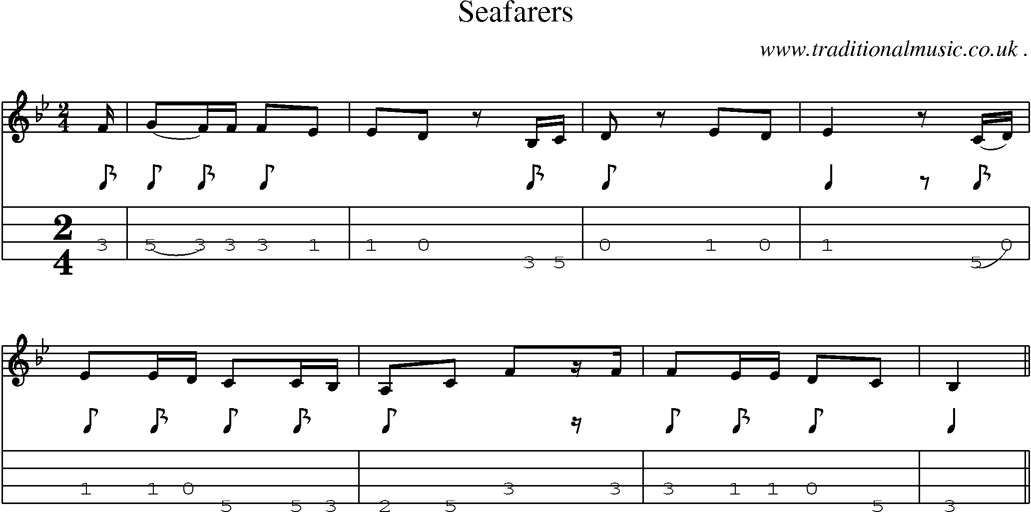 Sheet-Music and Mandolin Tabs for Seafarers