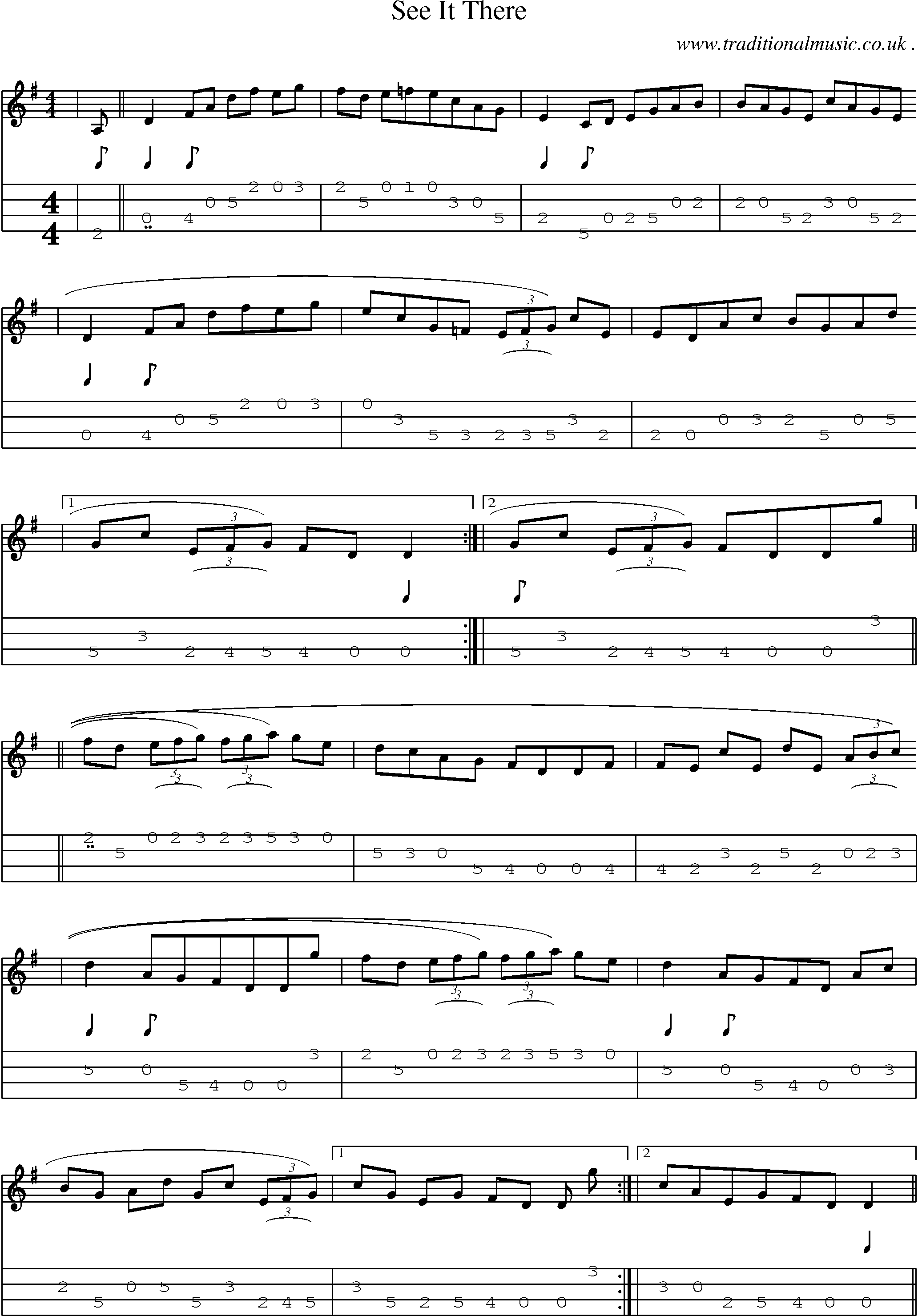 Sheet-Music and Mandolin Tabs for See It There