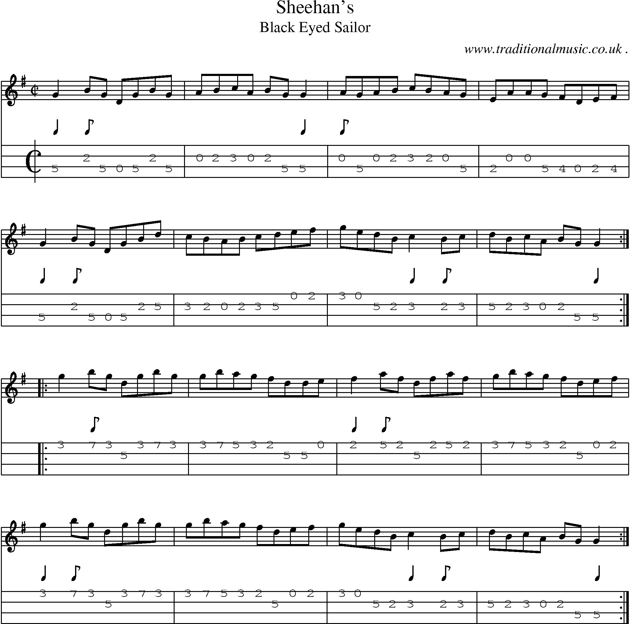 Sheet-Music and Mandolin Tabs for Sheehans