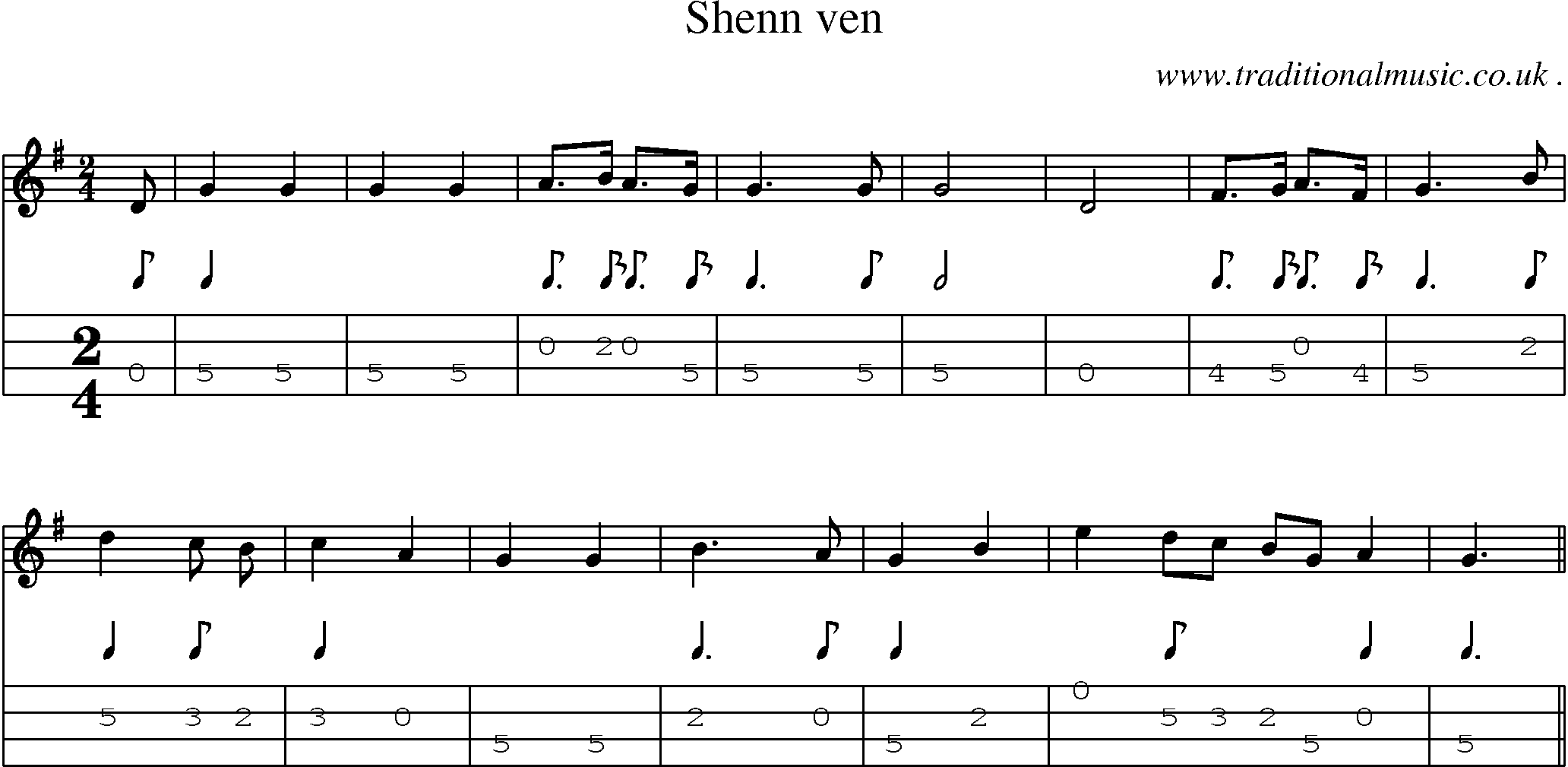 Sheet-Music and Mandolin Tabs for Shenn Ven