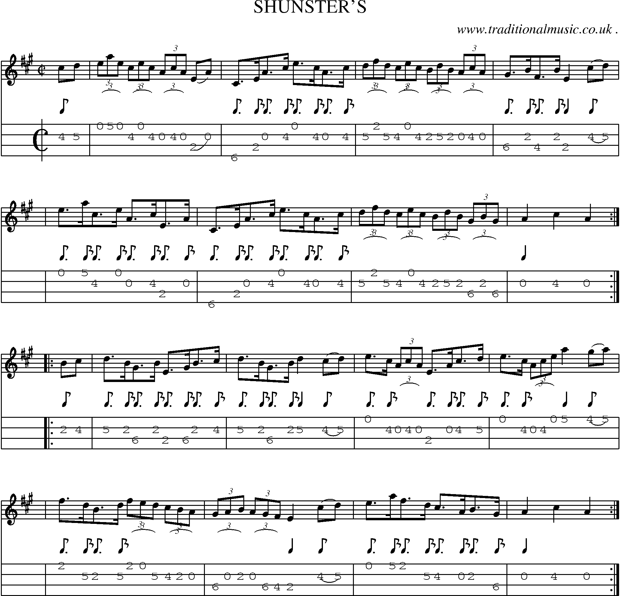 Sheet-Music and Mandolin Tabs for Shunsters