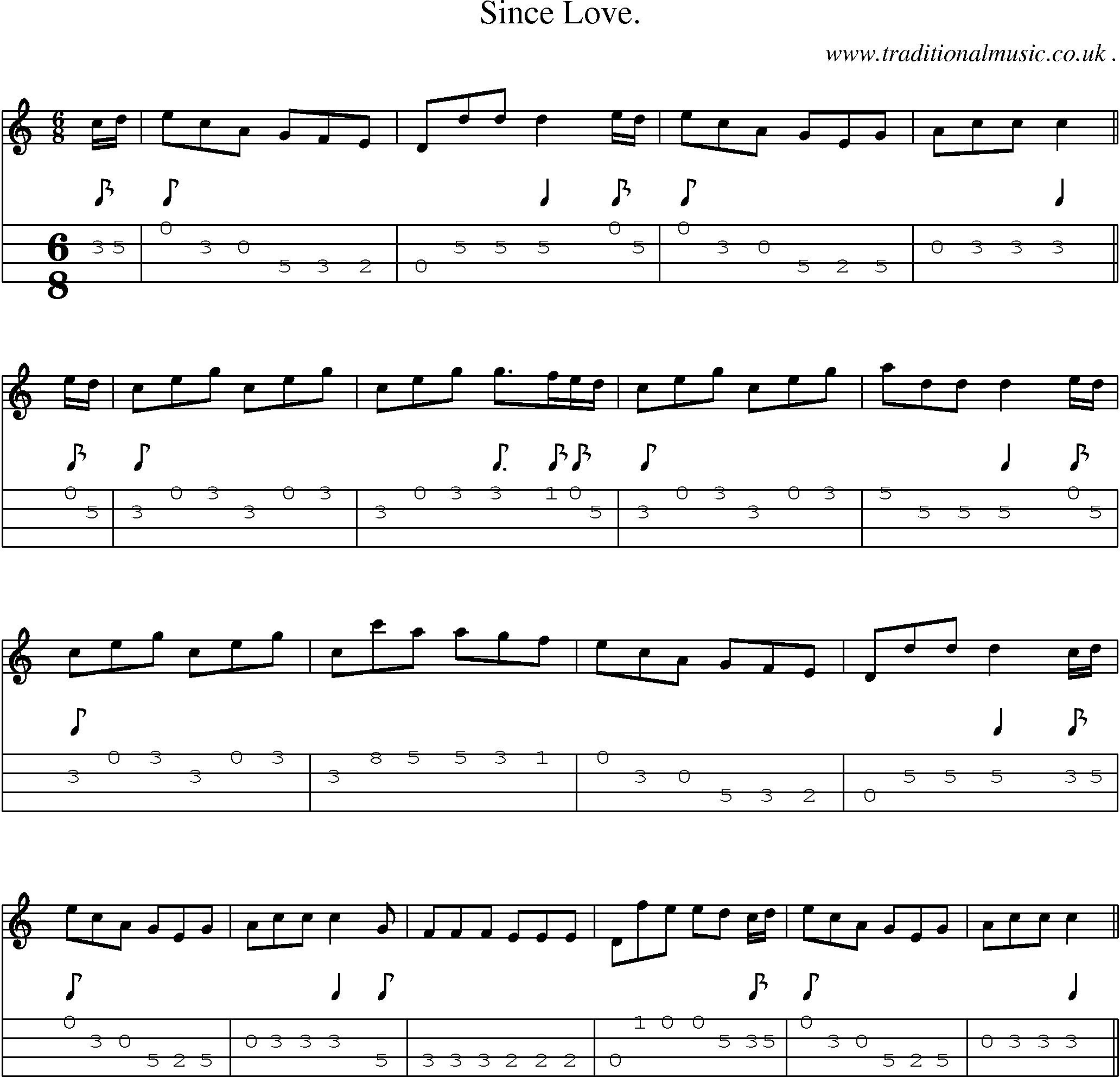 Sheet-Music and Mandolin Tabs for Since Love