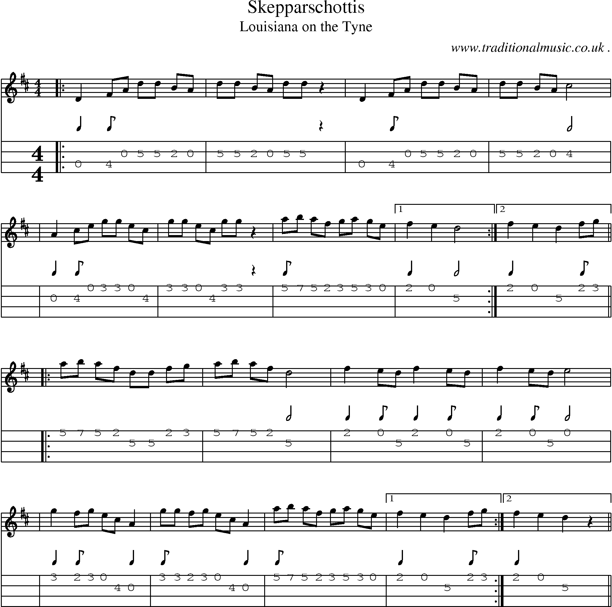 Sheet-Music and Mandolin Tabs for Skepparschottis
