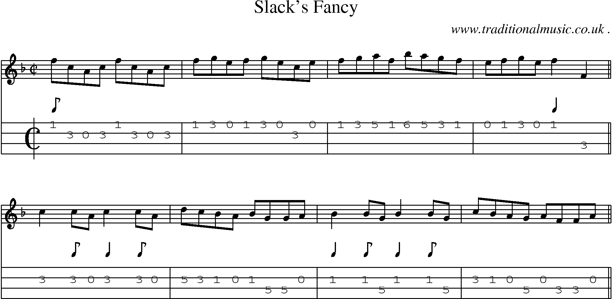 Sheet-Music and Mandolin Tabs for Slacks Fancy