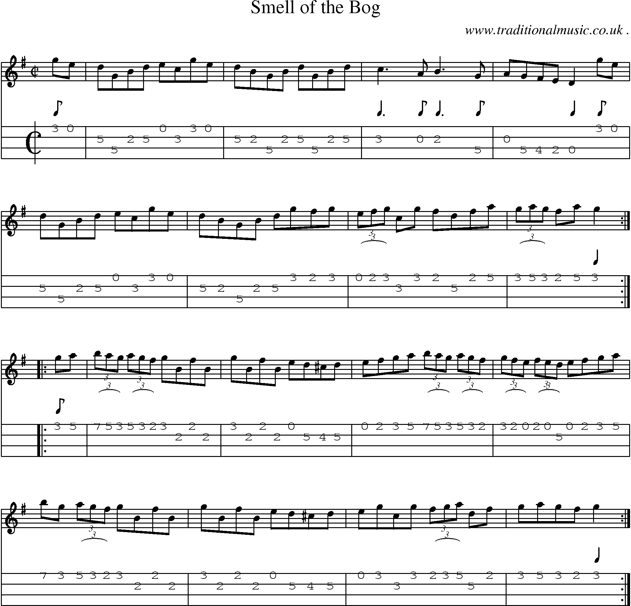 Sheet-Music and Mandolin Tabs for Smell Of The Bog