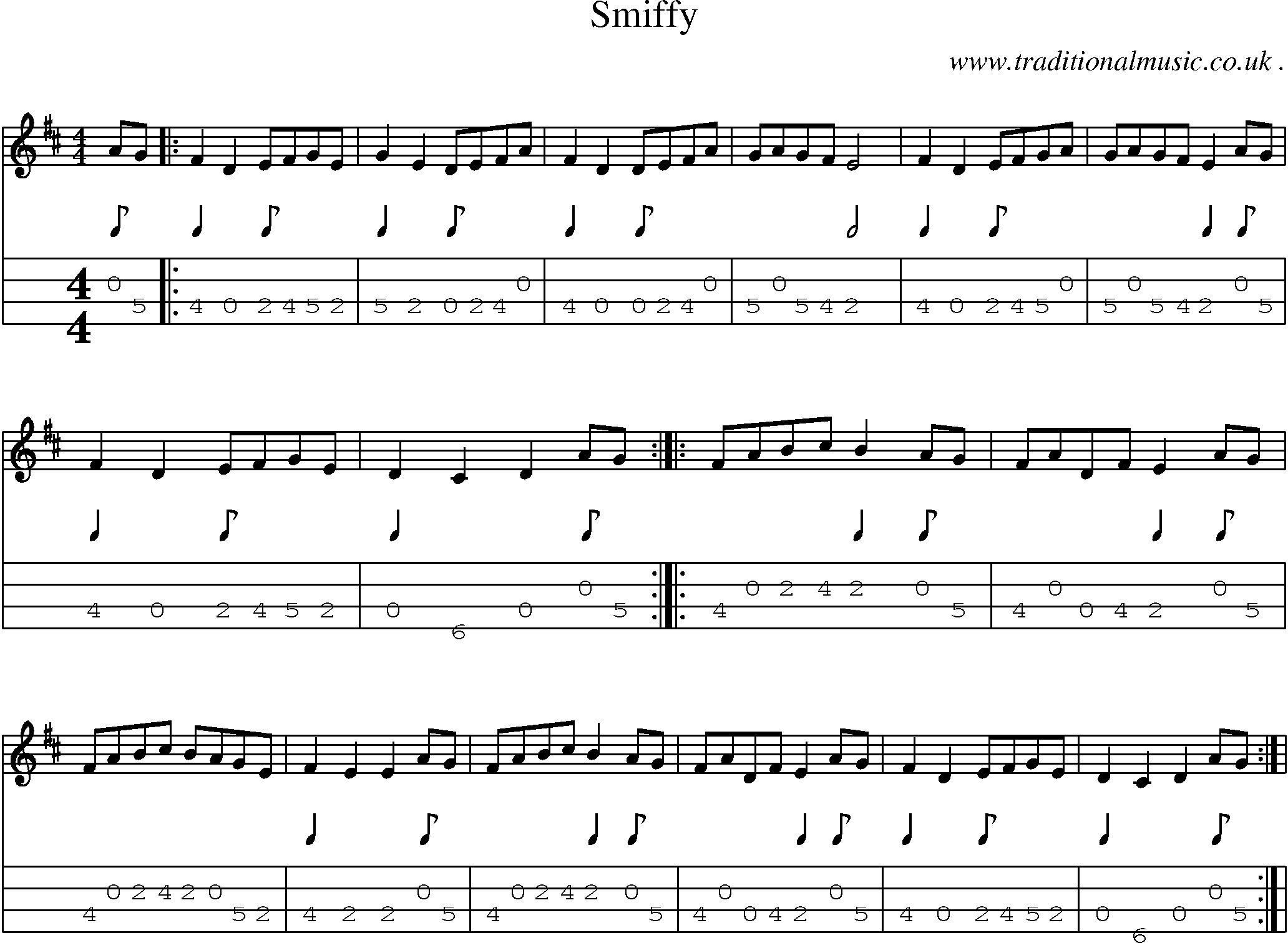 Sheet-Music and Mandolin Tabs for Smiffy
