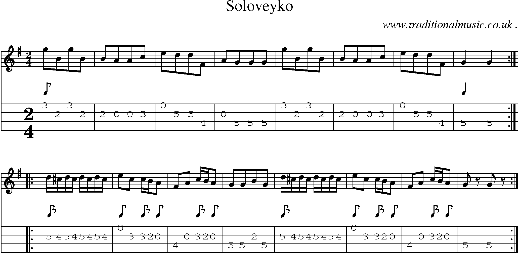 Sheet-Music and Mandolin Tabs for Soloveyko