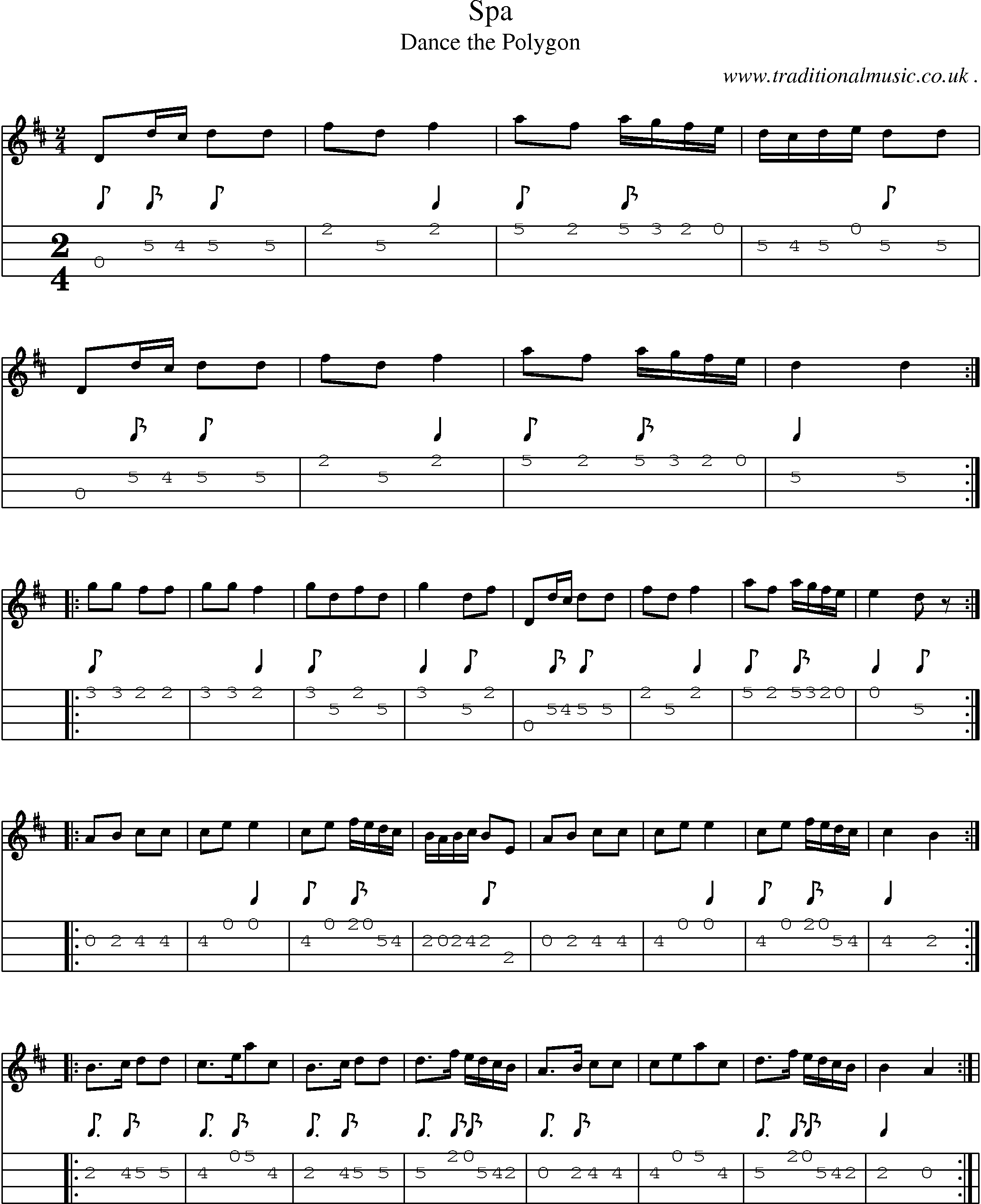 Sheet-Music and Mandolin Tabs for Spa