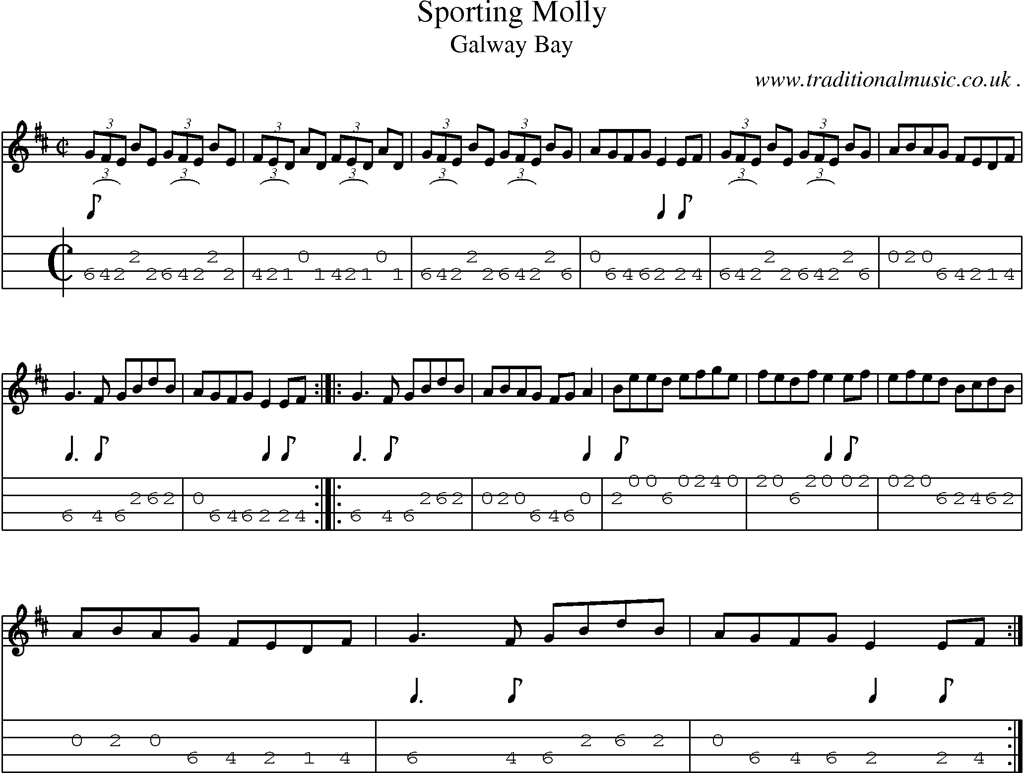 Sheet-Music and Mandolin Tabs for Sporting Molly