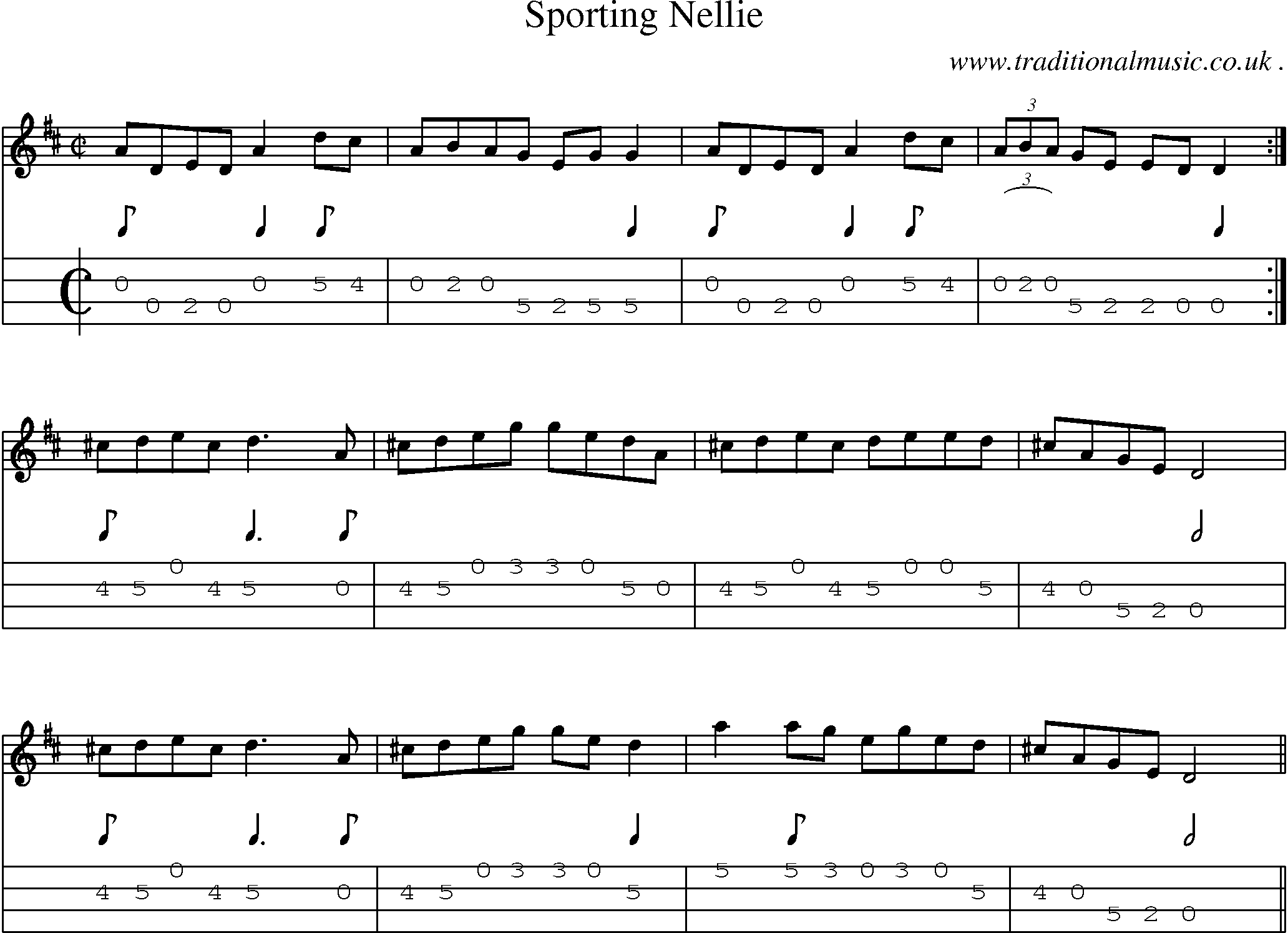 Sheet-Music and Mandolin Tabs for Sporting Nellie