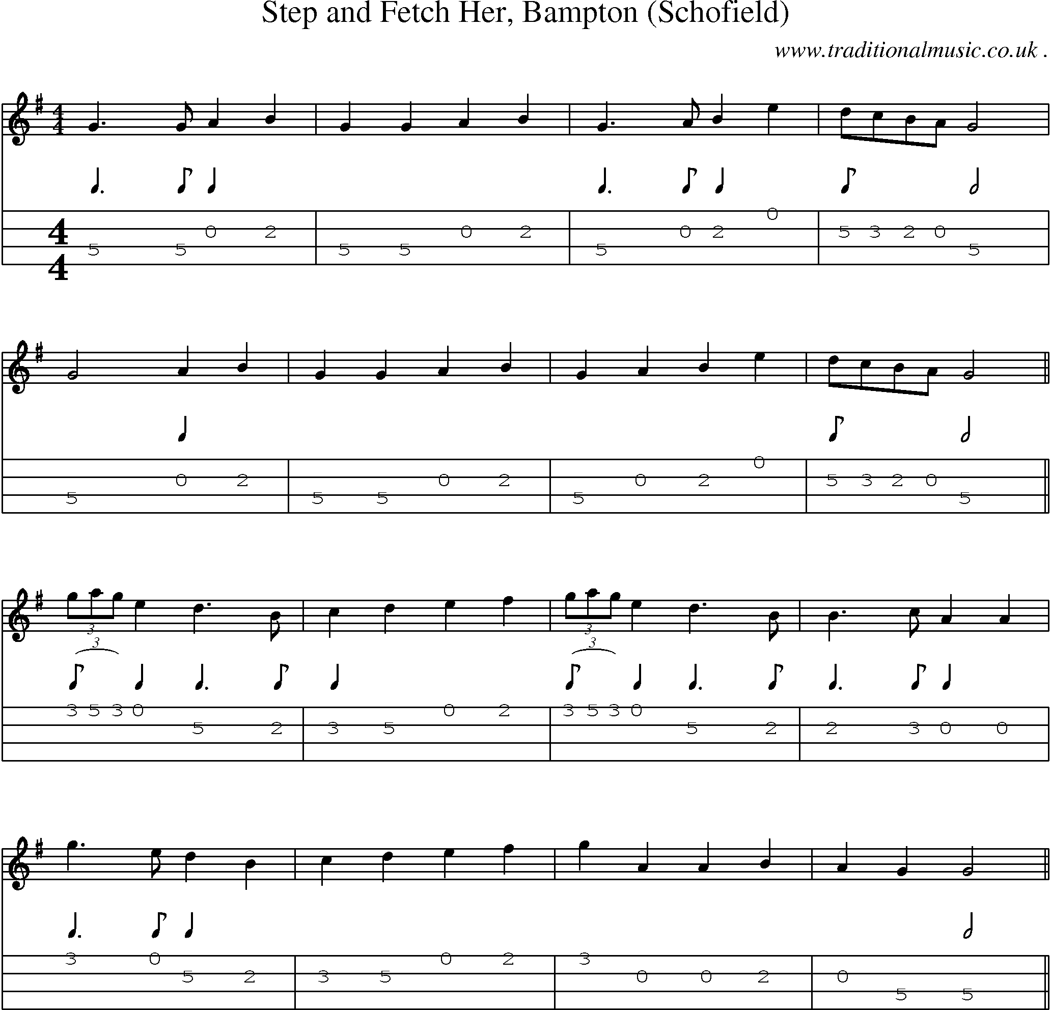 Sheet-Music and Mandolin Tabs for Step And Fetch Her Bampton (schofield)