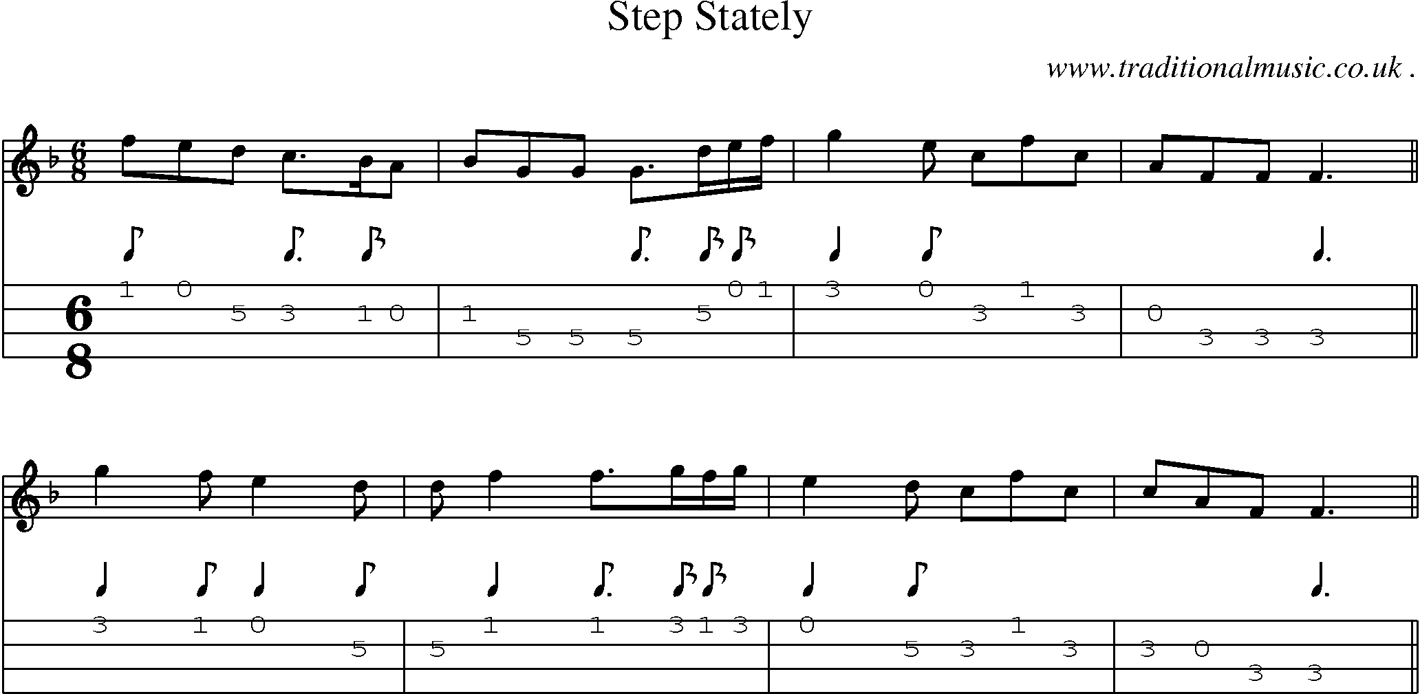 Sheet-Music and Mandolin Tabs for Step Stately