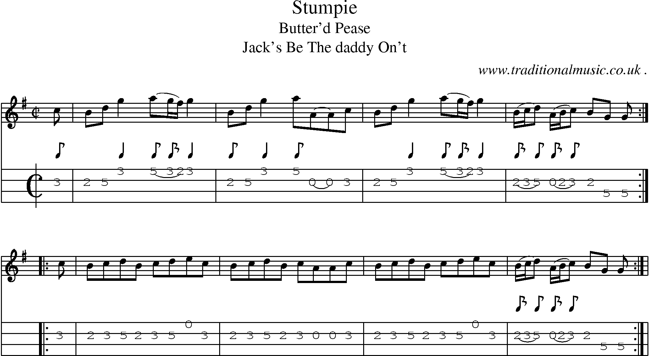Sheet-Music and Mandolin Tabs for Stumpie