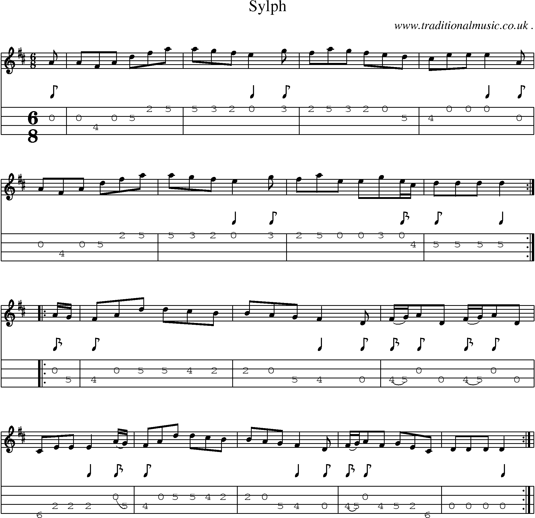 Sheet-Music and Mandolin Tabs for Sylph