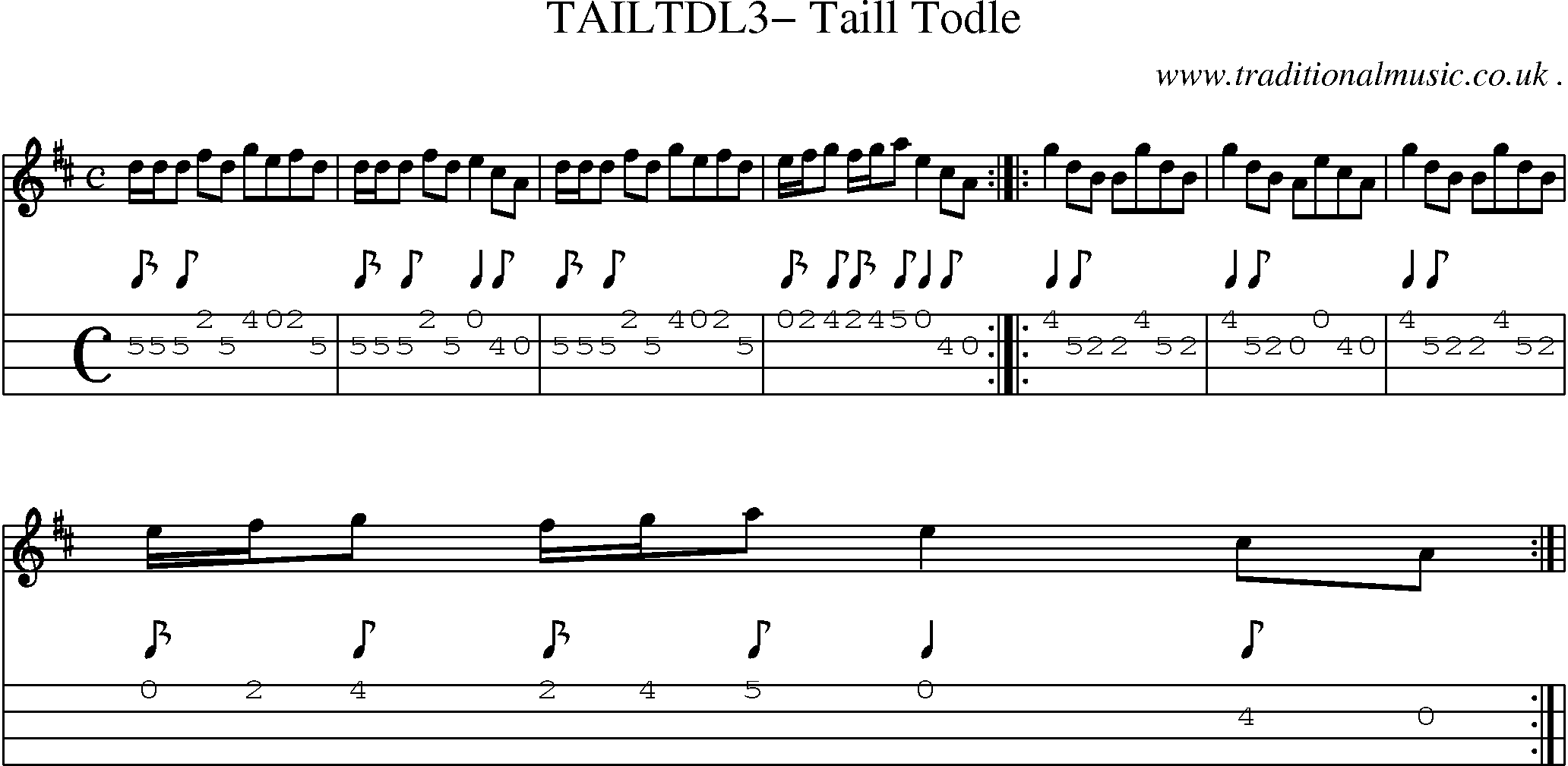 Sheet-Music and Mandolin Tabs for Tailtdl3 Taill Todle