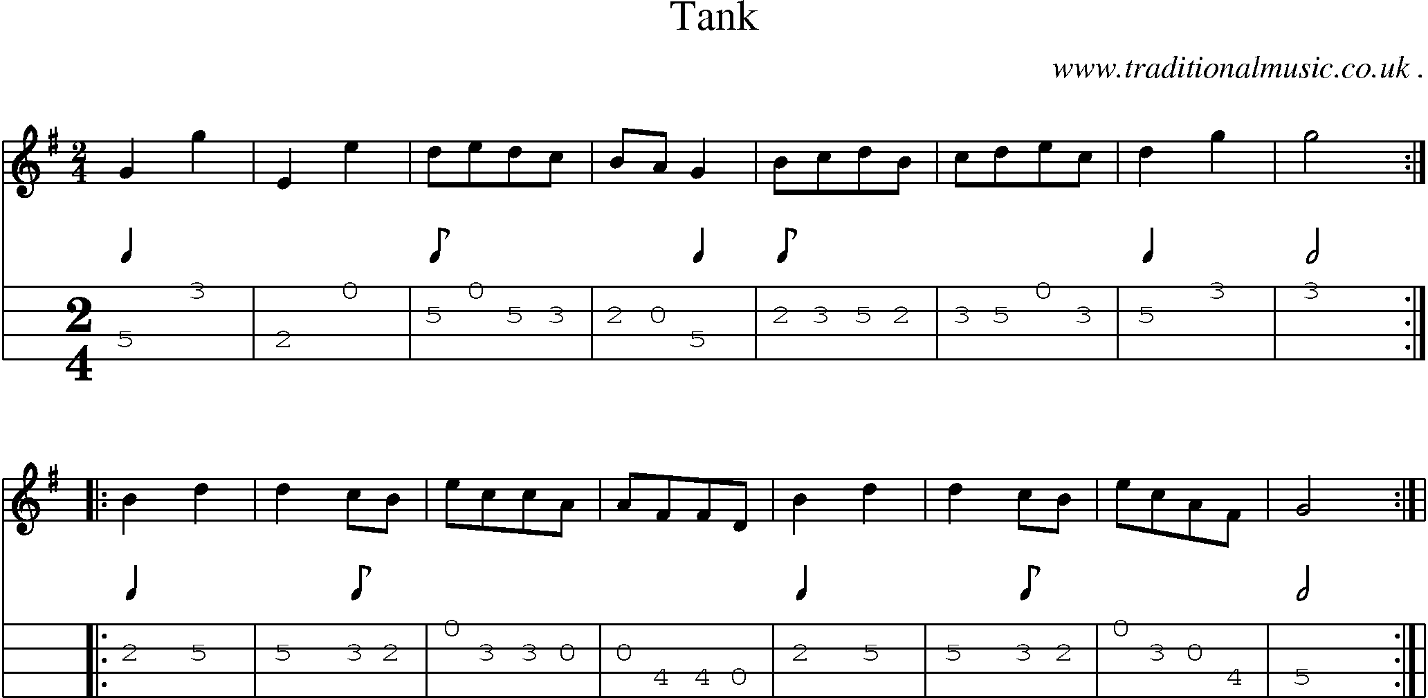 Sheet-Music and Mandolin Tabs for Tank