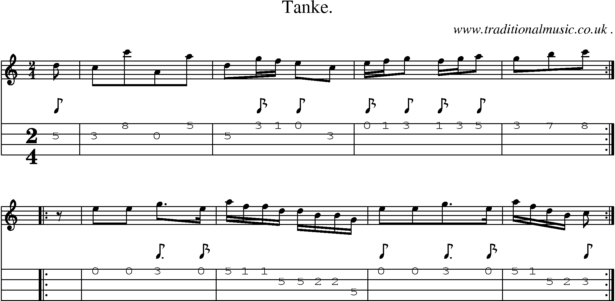 Sheet-Music and Mandolin Tabs for Tanke