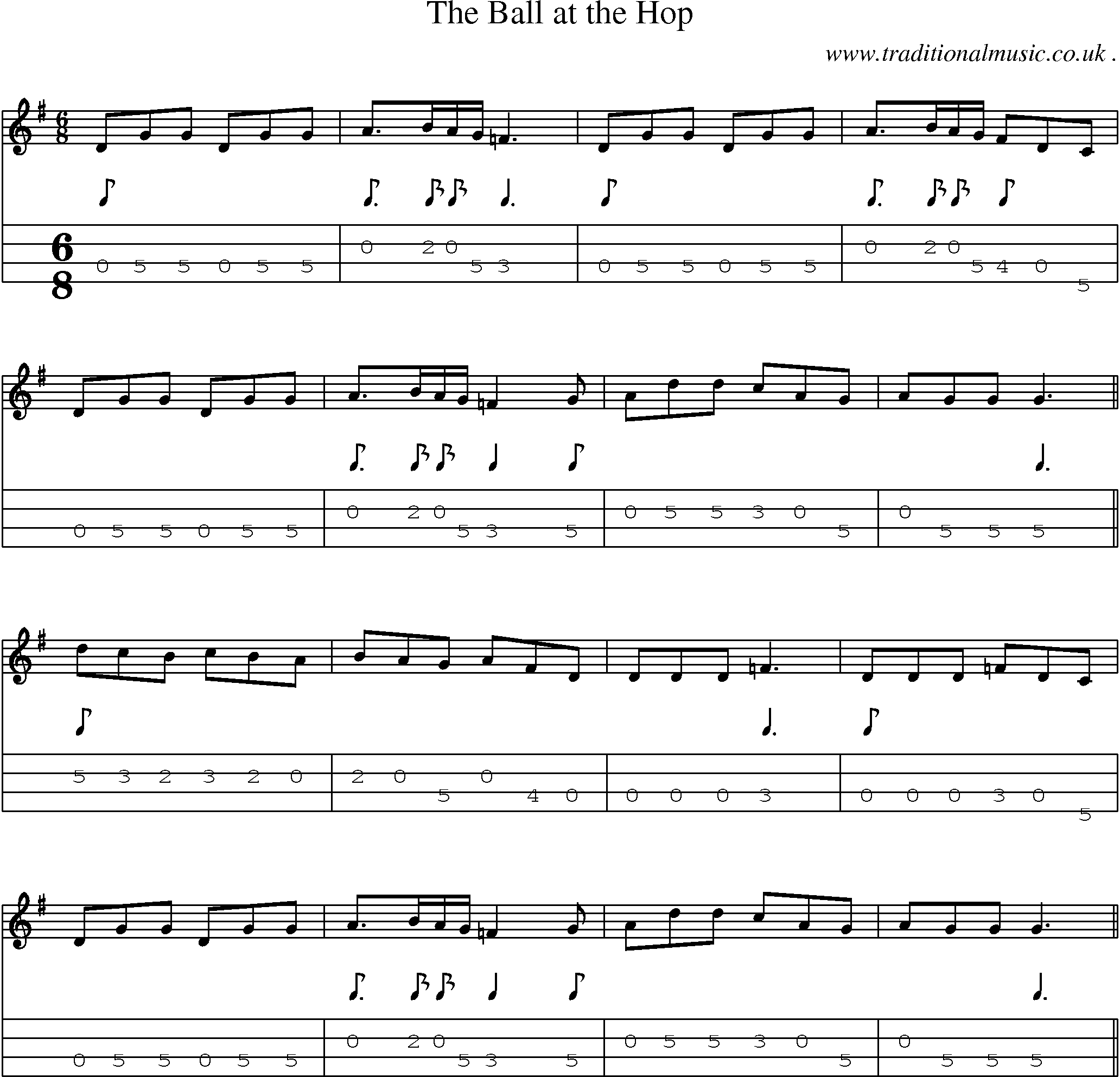 Sheet-Music and Mandolin Tabs for The Ball At The Hop