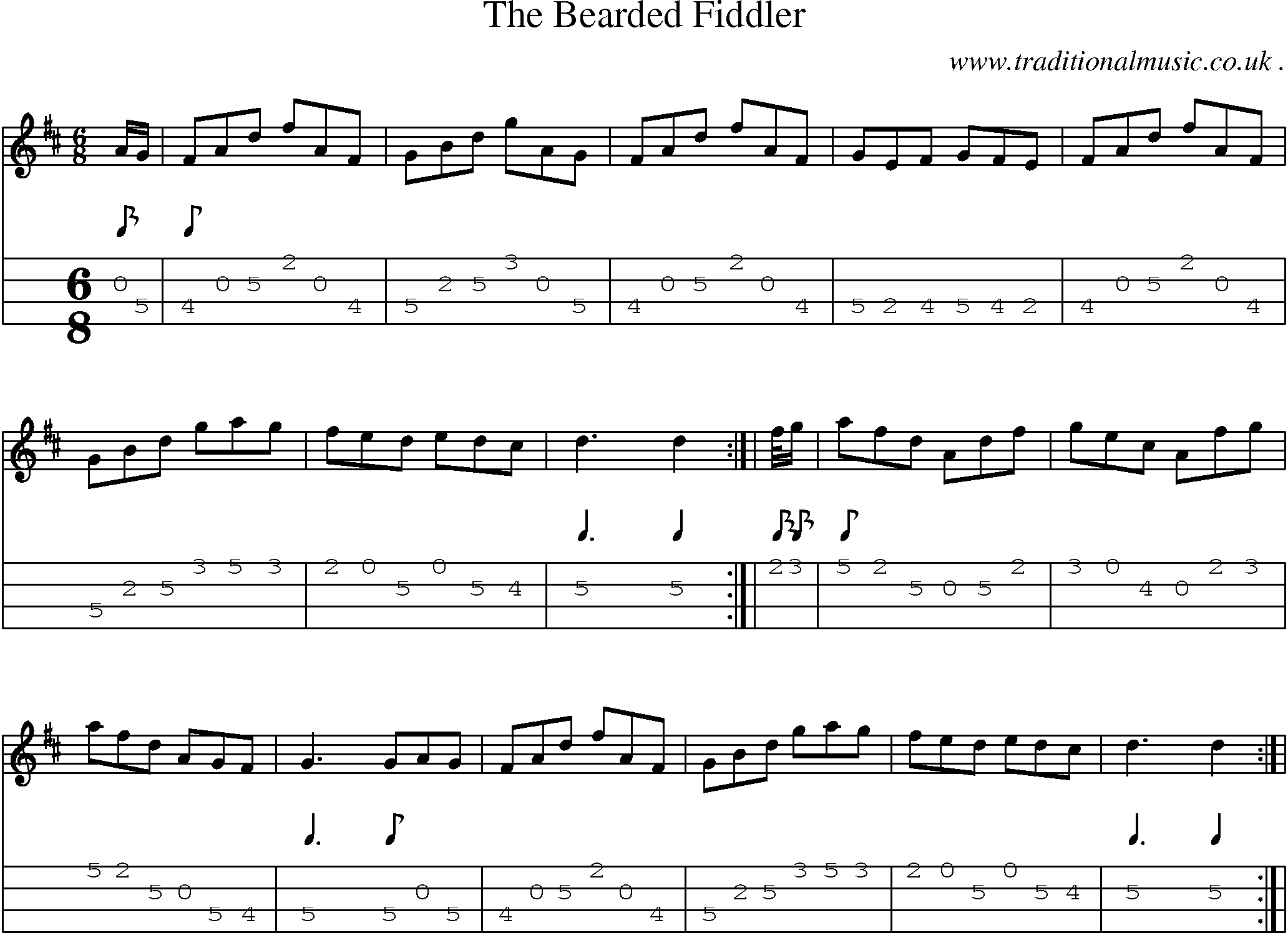 Sheet-Music and Mandolin Tabs for The Bearded Fiddler