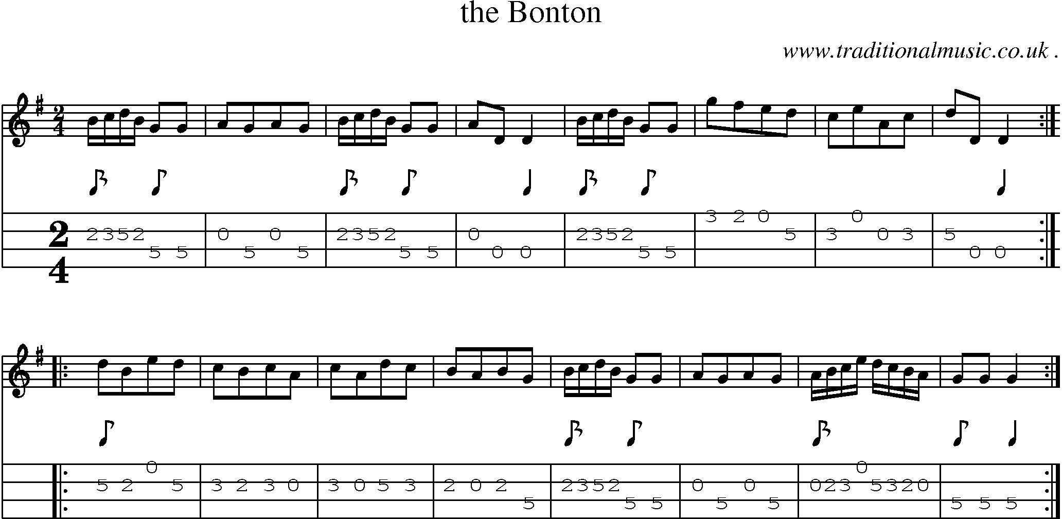 Sheet-Music and Mandolin Tabs for The Bonton