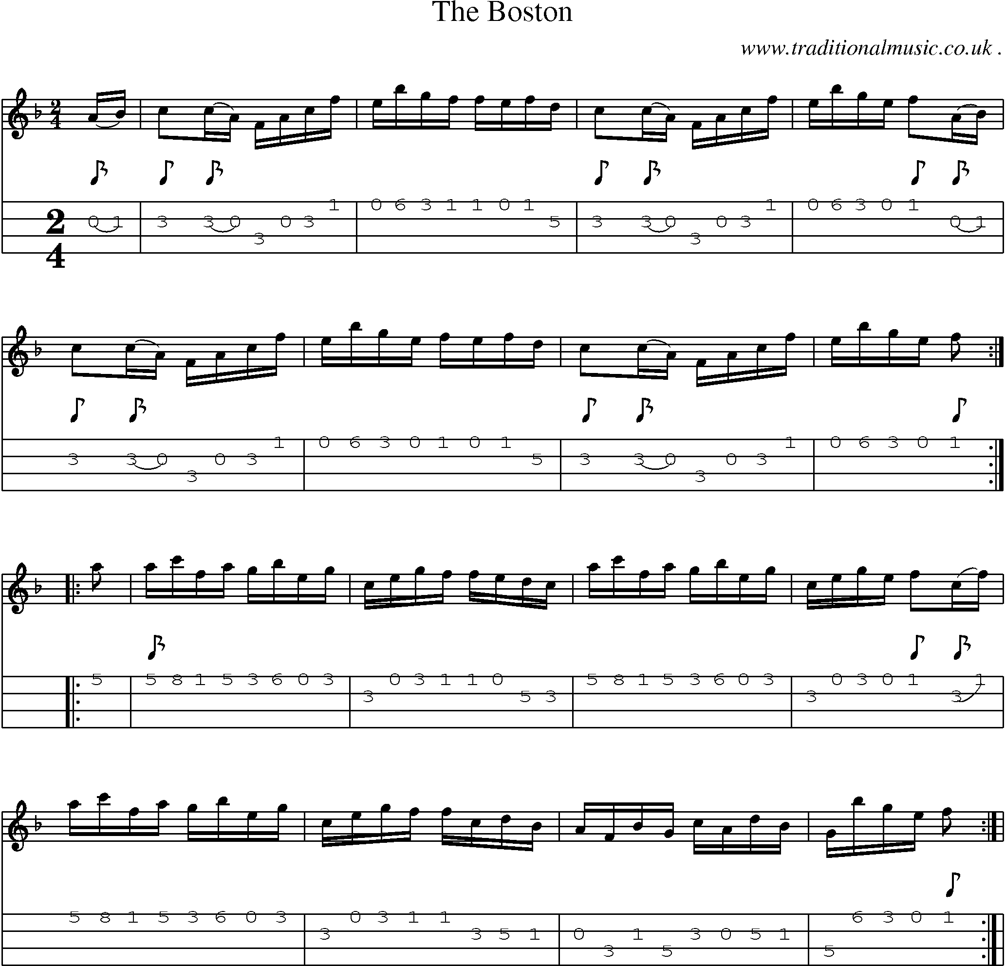 Sheet-Music and Mandolin Tabs for The Boston