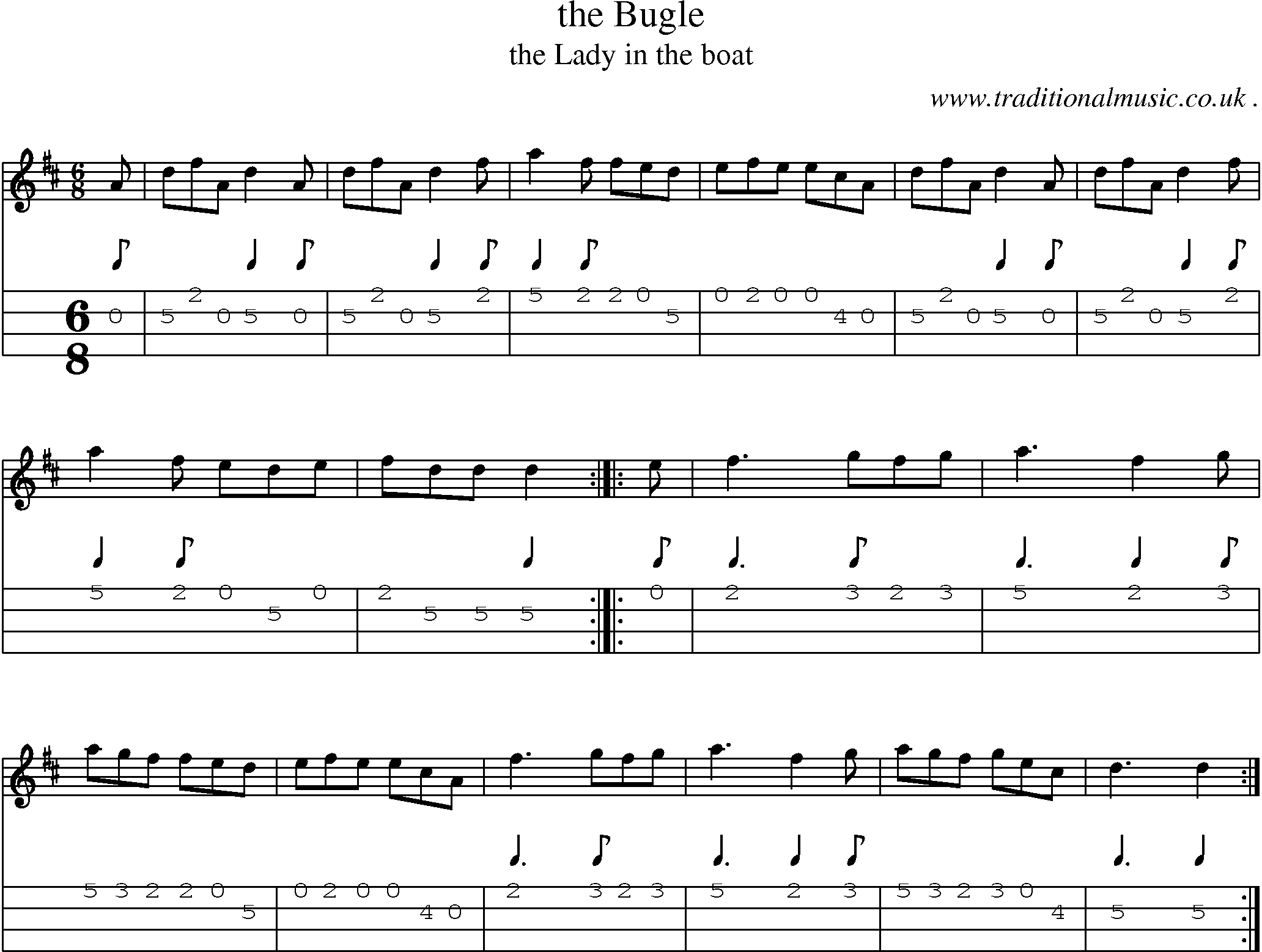 Sheet-Music and Mandolin Tabs for The Bugle