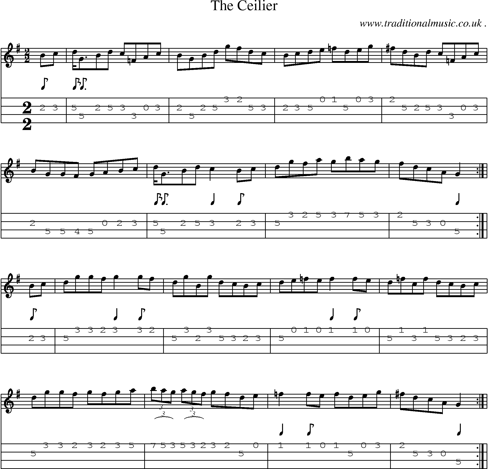 Sheet-Music and Mandolin Tabs for The Ceilier