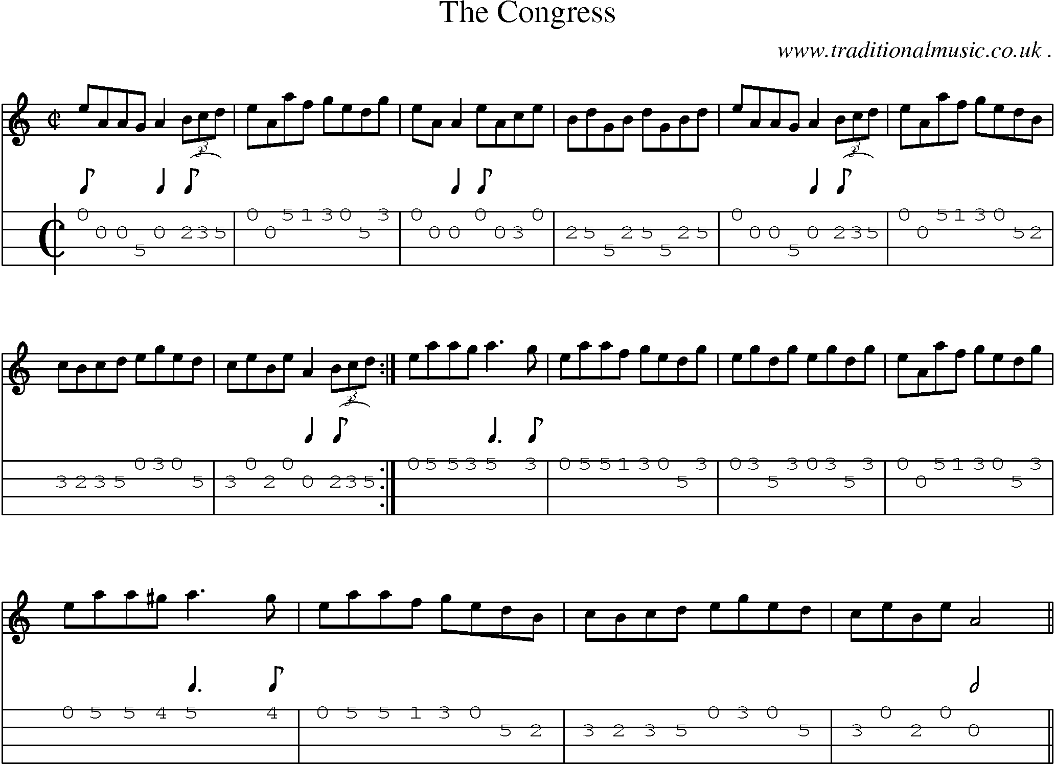 Sheet-Music and Mandolin Tabs for The Congress