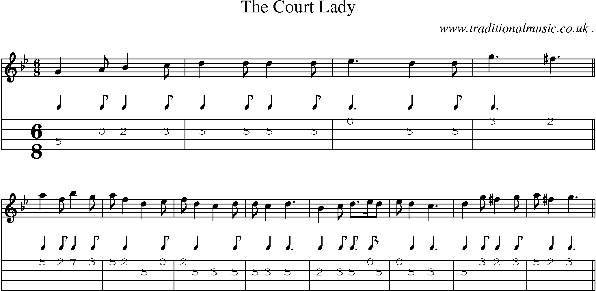 Sheet-Music and Mandolin Tabs for The Court Lady